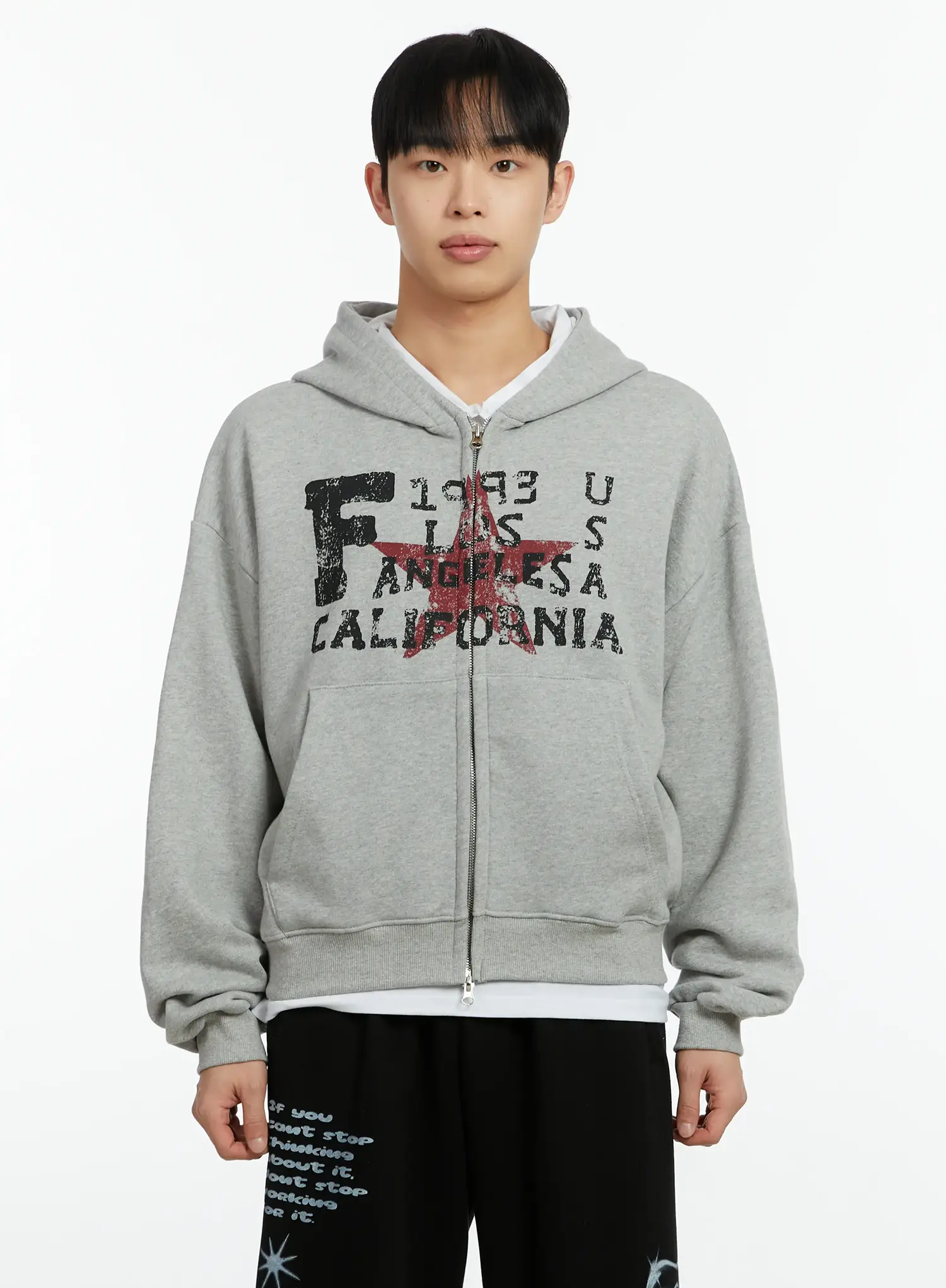 Men's LA Star Graphic Zip-Up Hoodie IF511 - Image 9
