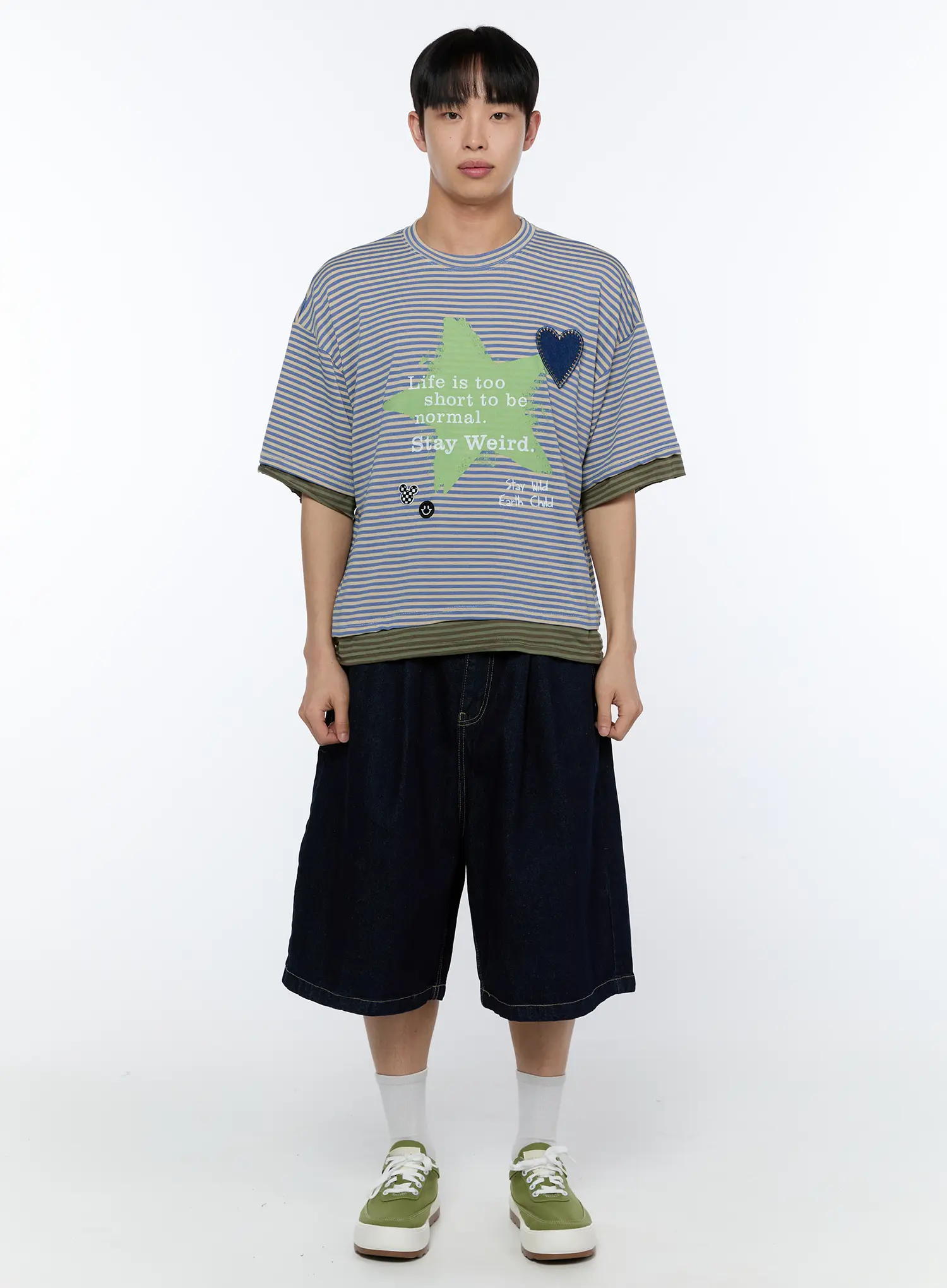 Men's Layered Stripe Graphic Tee IA517 - Image 3