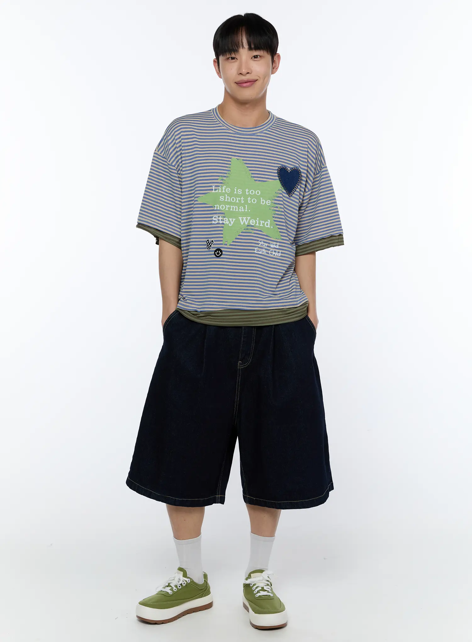 Men's Layered Stripe Graphic Tee IA517 - Image 7