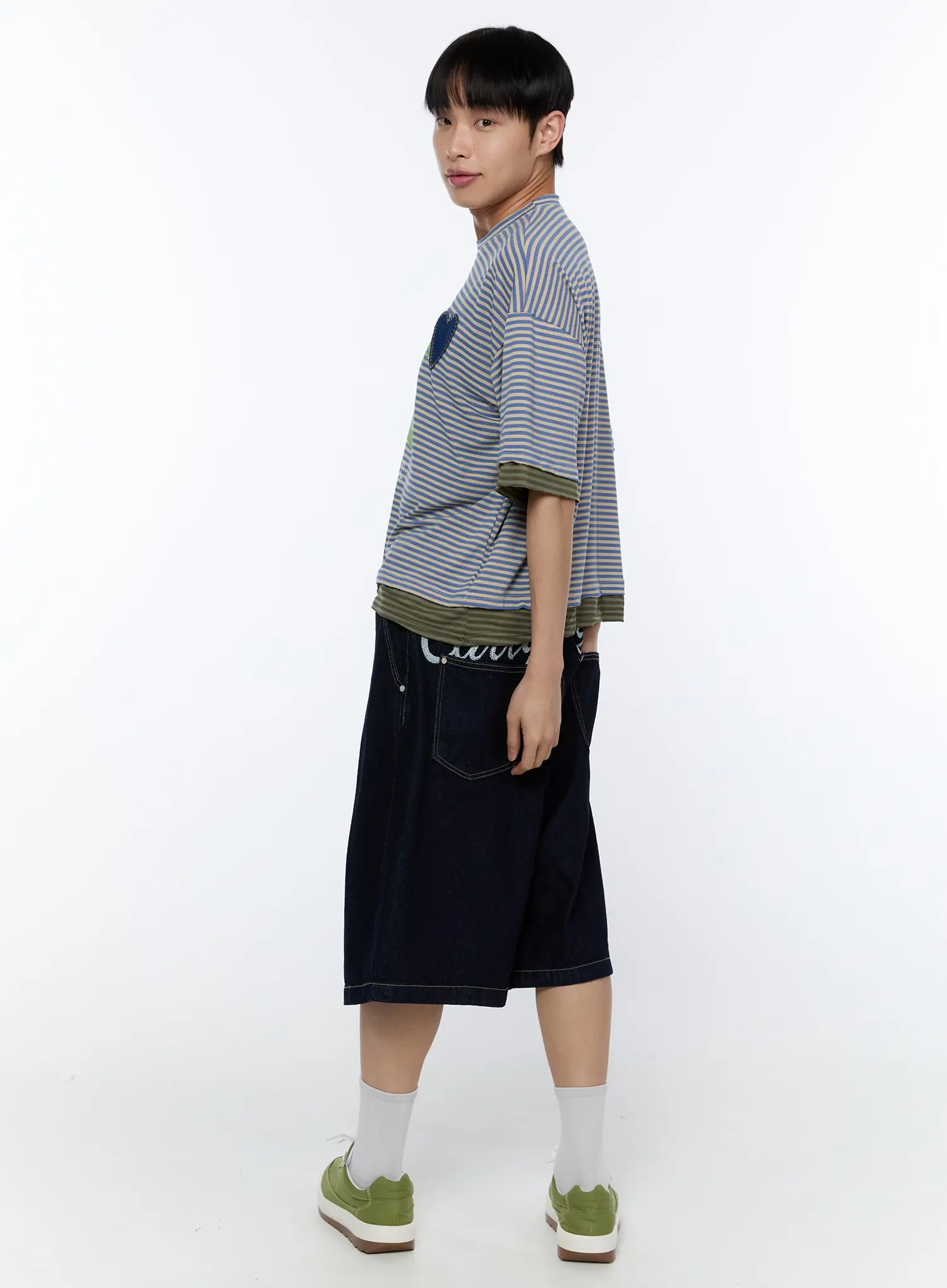 Men's Layered Stripe Graphic Tee IA517 - Image 8