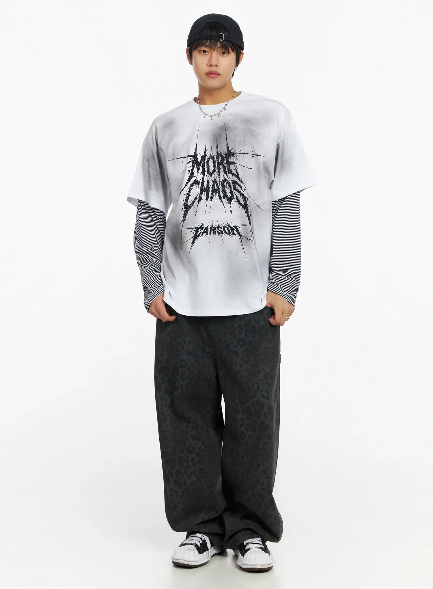 Men's Leopard Print Carpenter Pants IJ527 - Image 3
