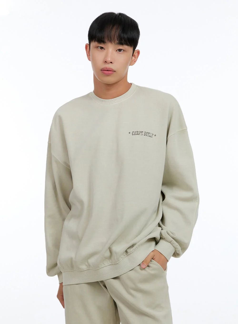 Men's Lettering Crew Neck Sweatshirt IG422 - Image 3