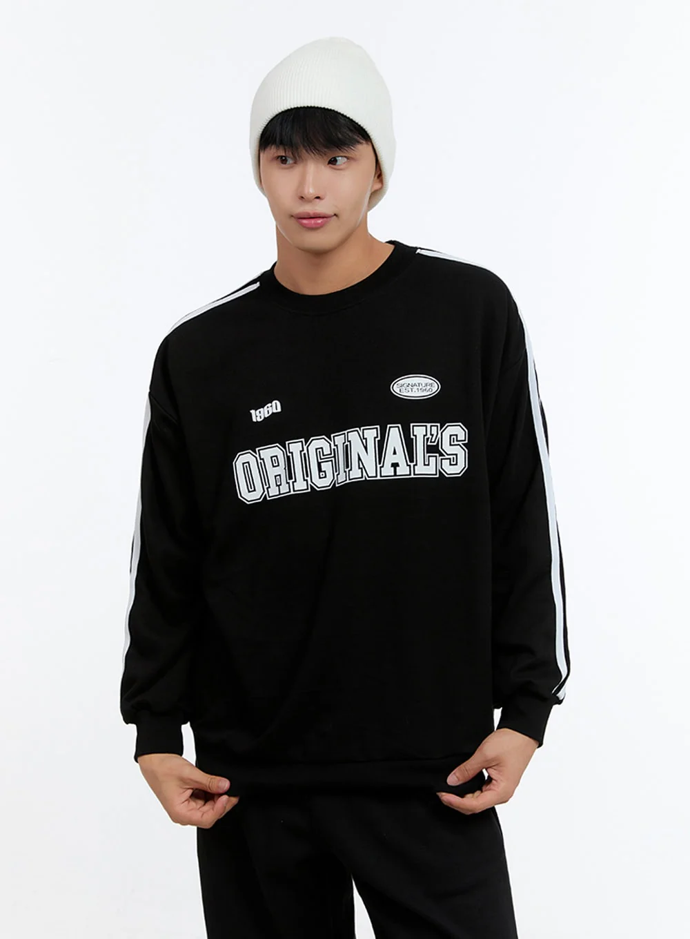 Men's Lettering Crew Neck Sweatshirt IS412