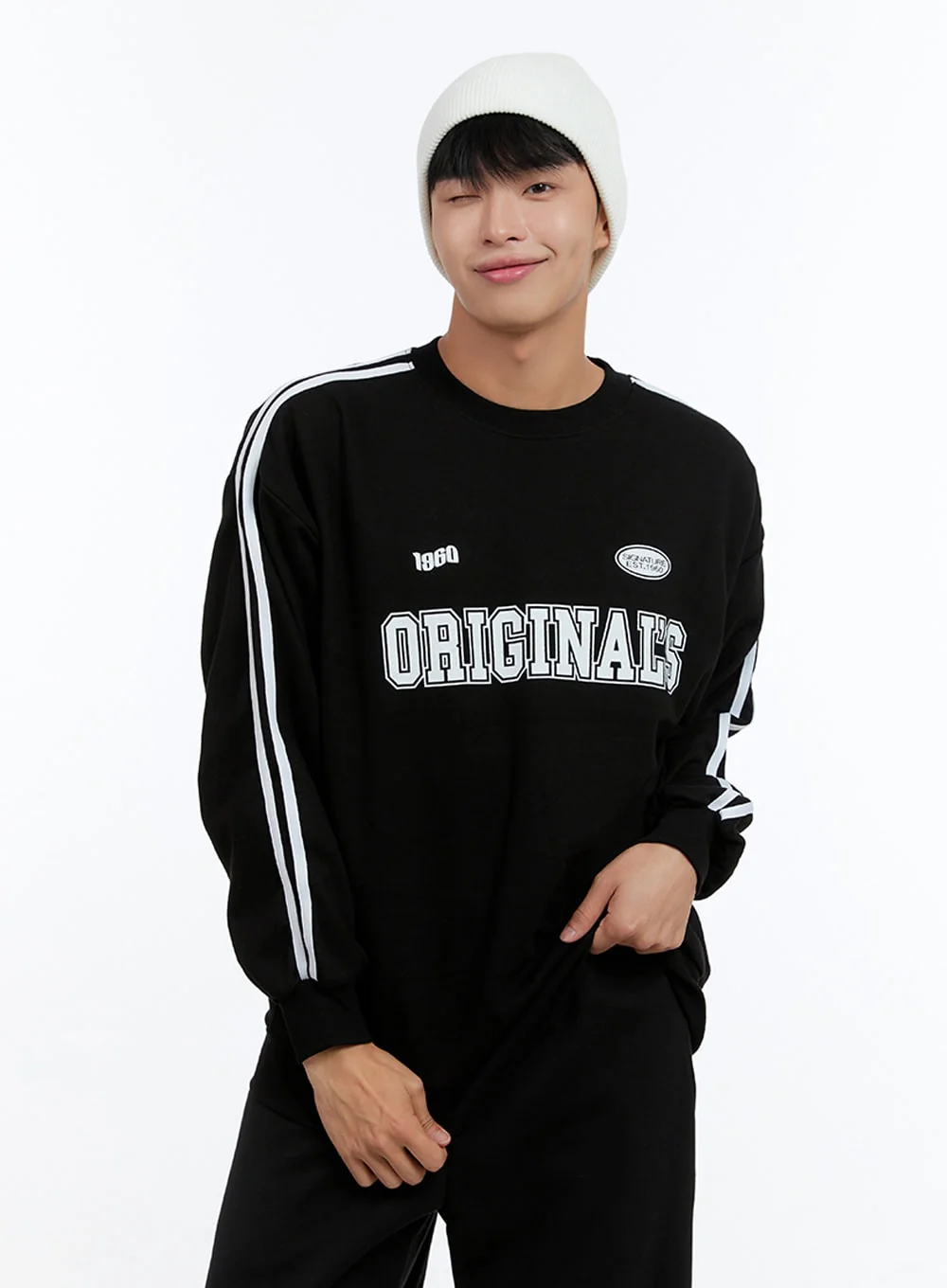 Men's Lettering Crew Neck Sweatshirt IS412 - Image 3