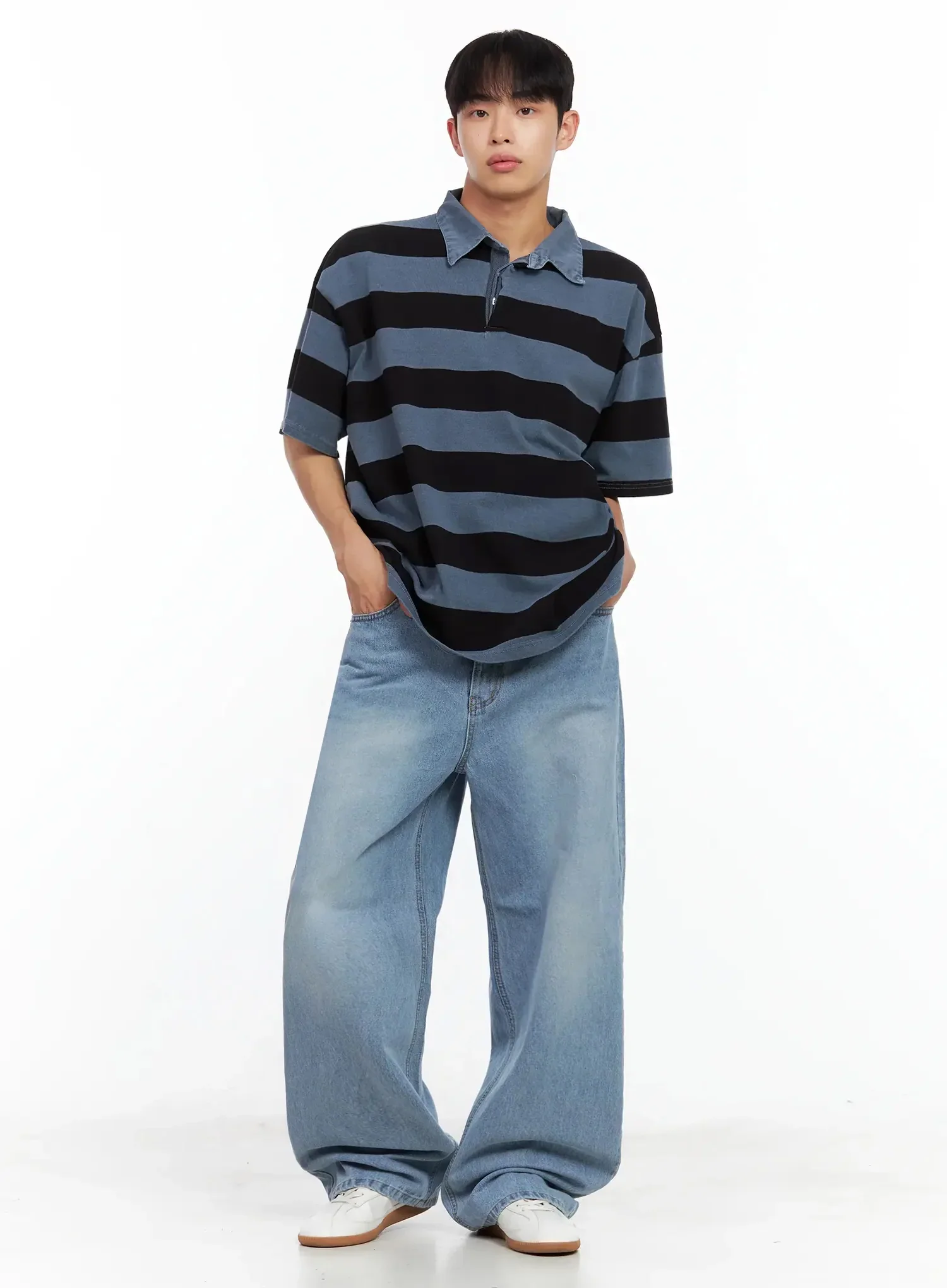 Men's Light-Wash Relaxed Jeans IL516 - Image 10
