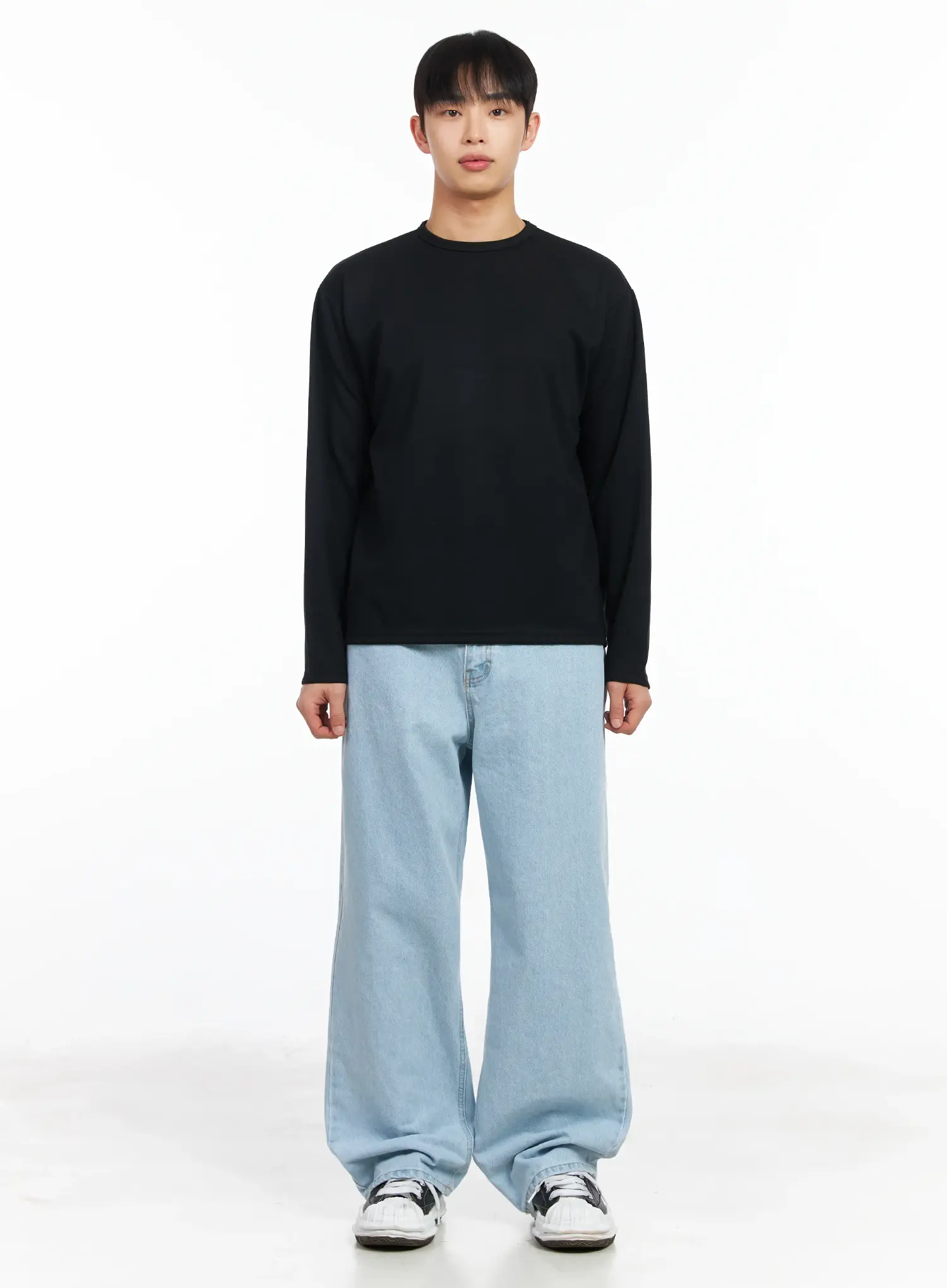 Men's Light Washed Wide Leg Jeans IM511 - Image 4