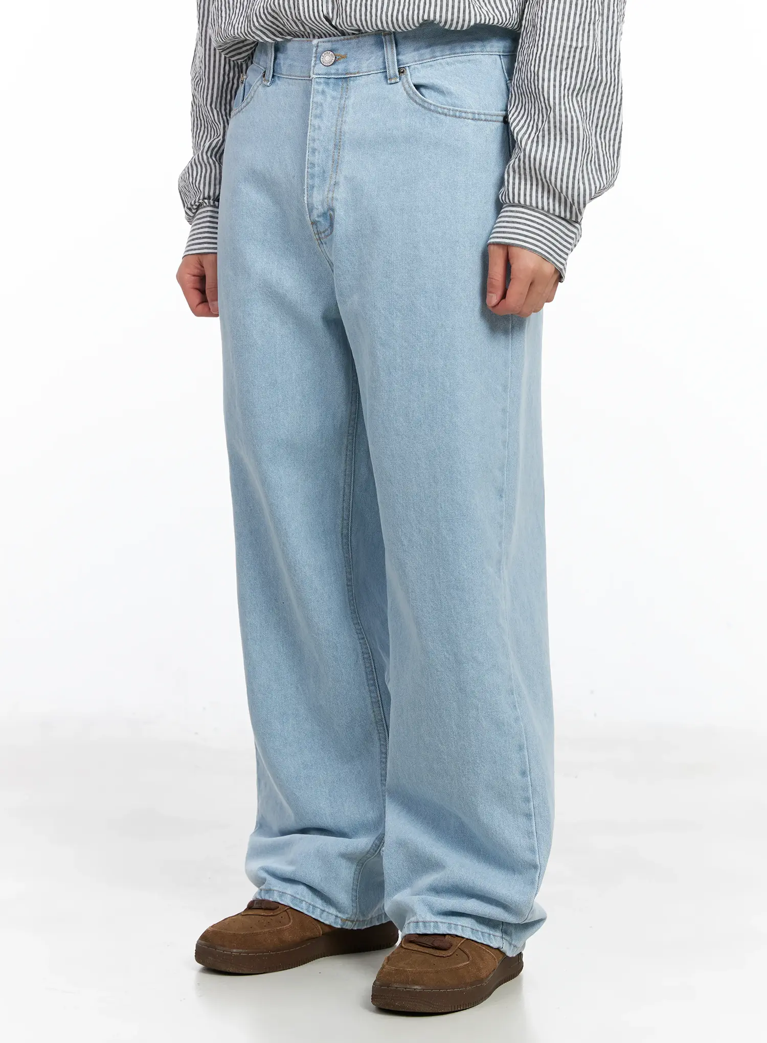 Men's Light Washed Wide Leg Jeans IM511 - Image 5