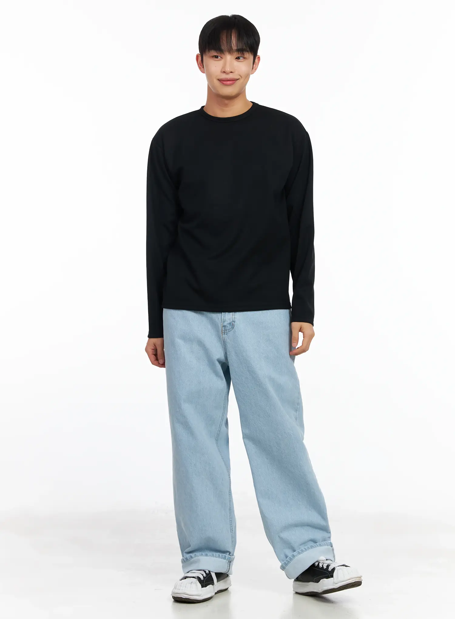 Men's Light Washed Wide Leg Jeans IM511 - Image 8