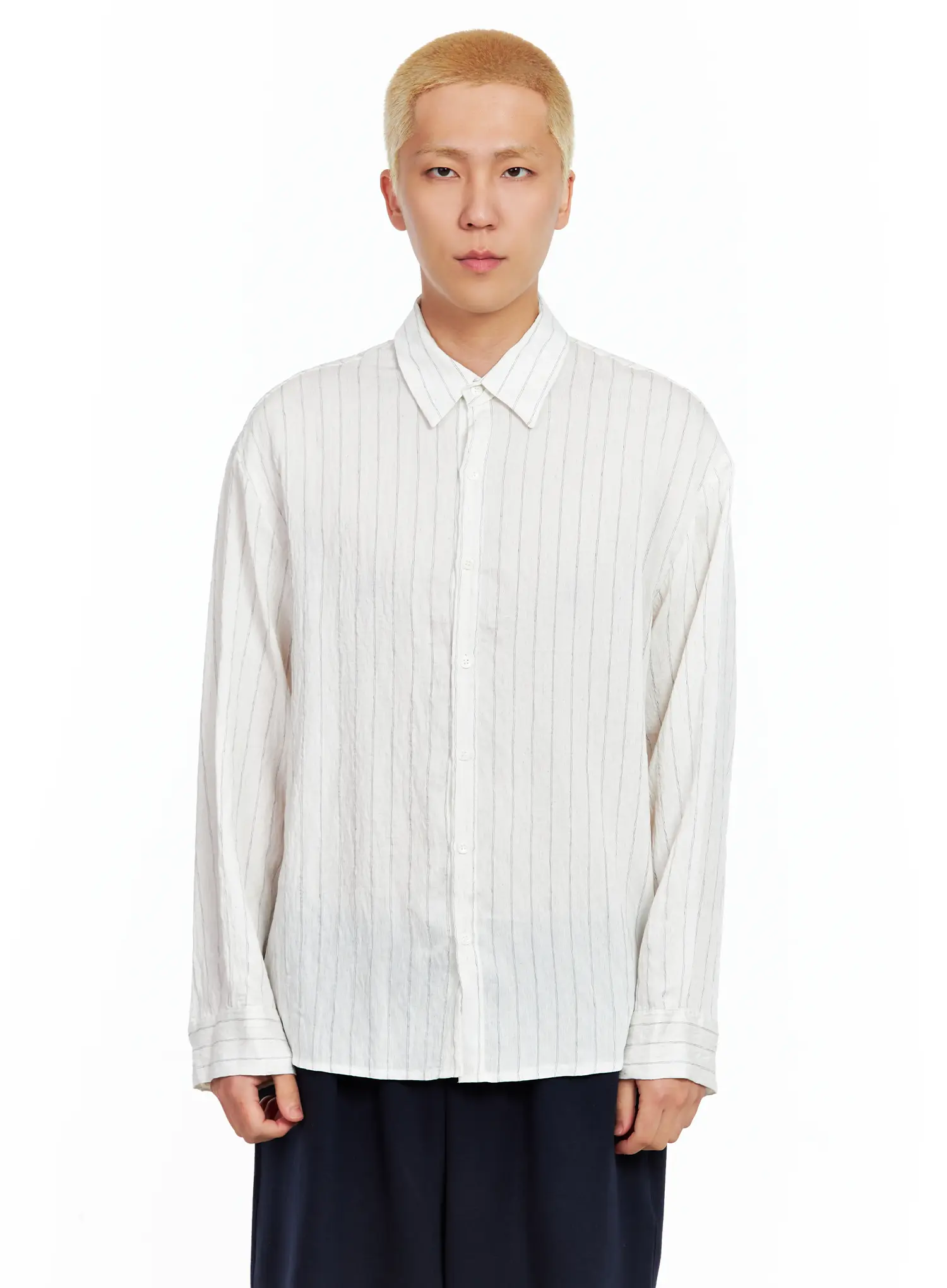 Men's Linen Button-Up Shirt IL514 - Image 18