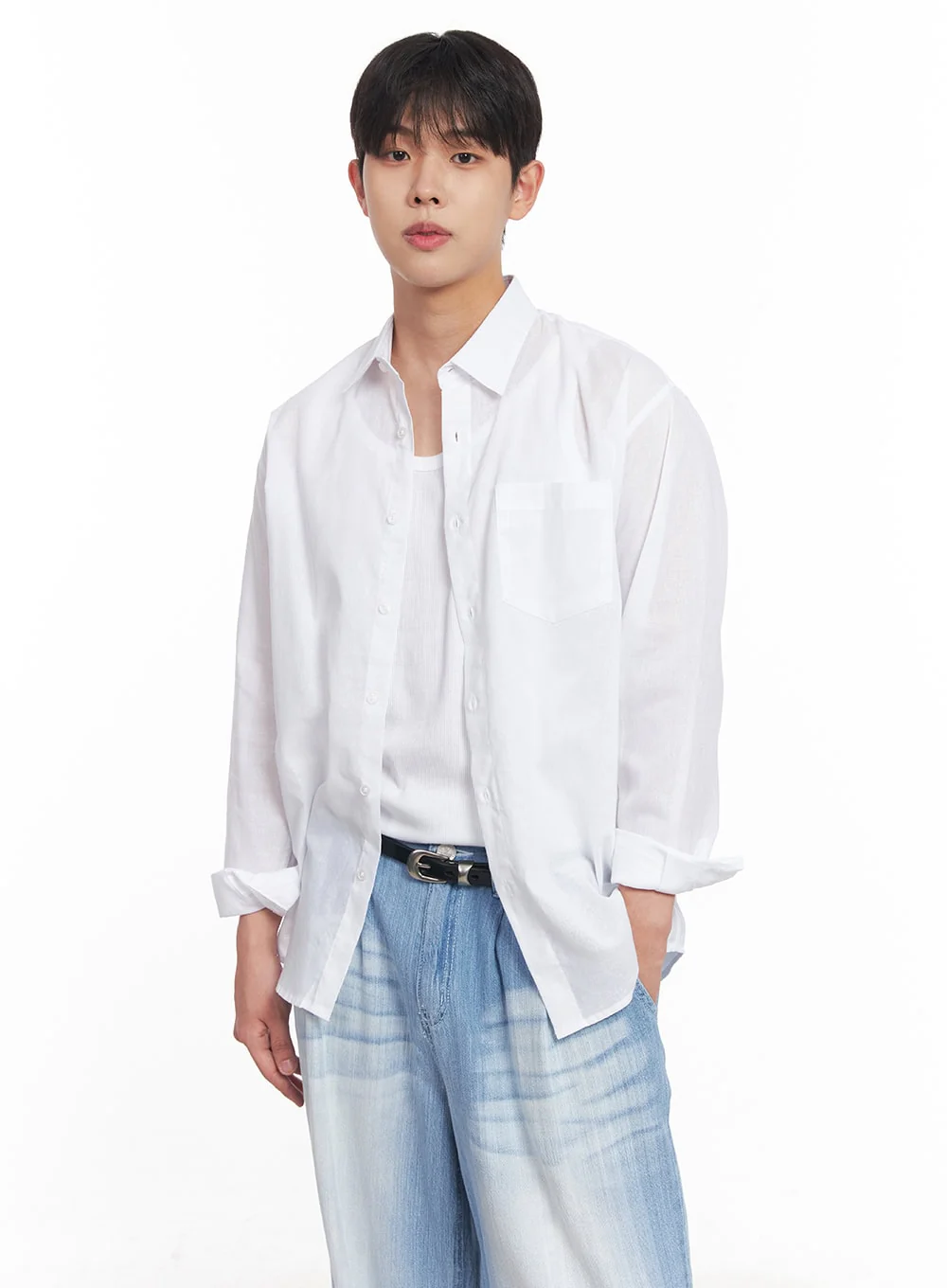 Men's Linen Collared Shirt IY522