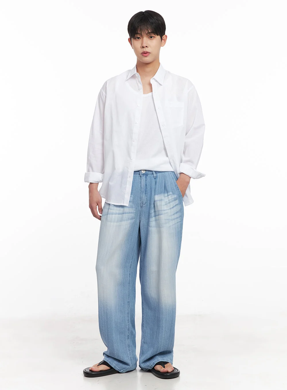 Men's Linen Collared Shirt IY522 - Image 10
