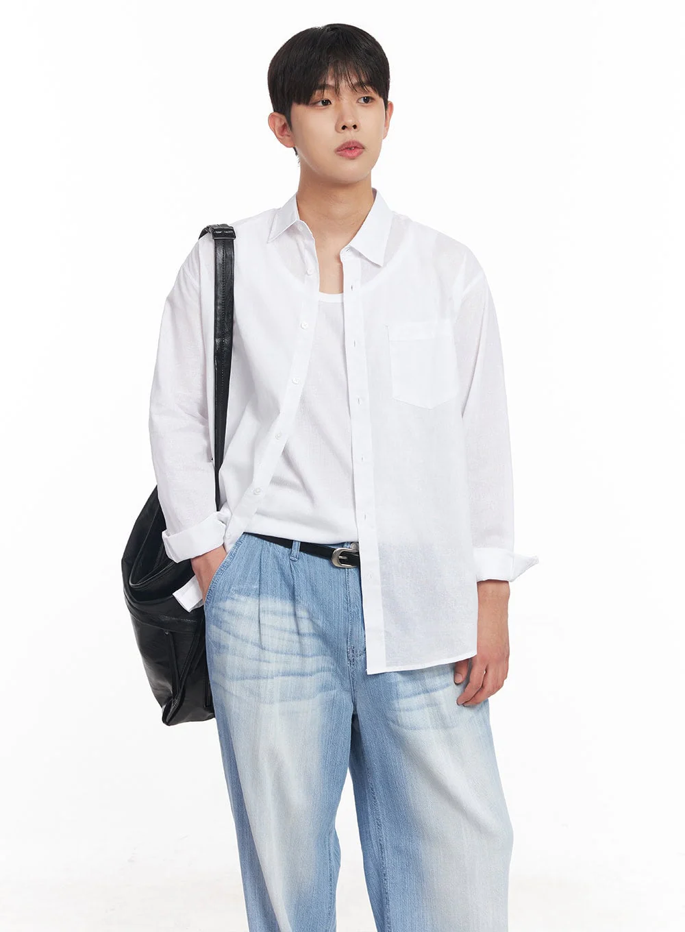 Men's Linen Collared Shirt IY522 - Image 12