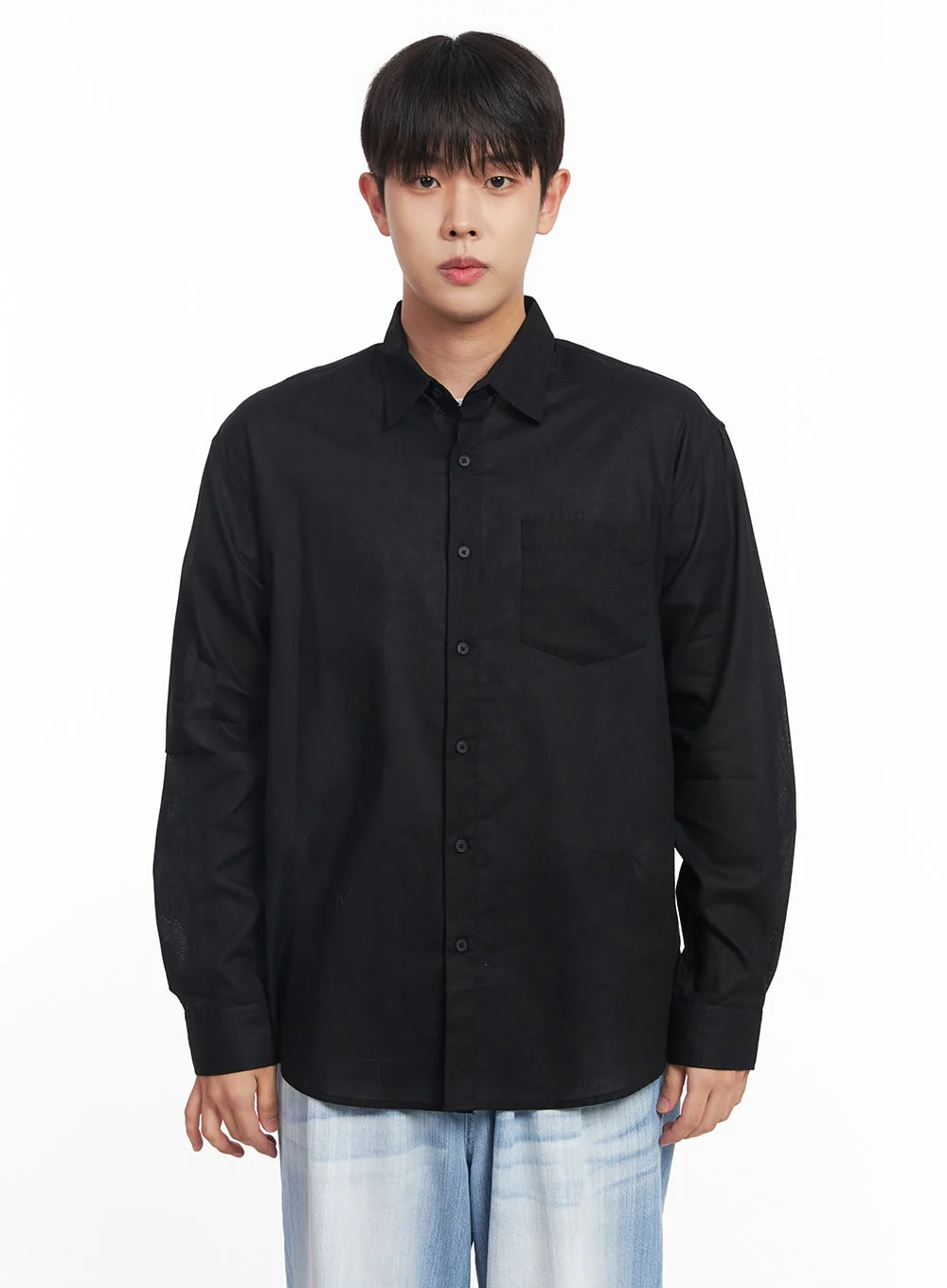 Men's Linen Collared Shirt IY522 - Image 15