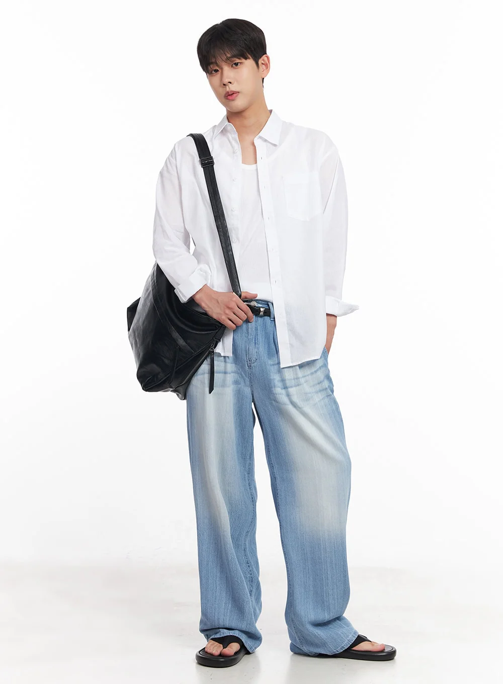 Men's Linen Collared Shirt IY522 - Image 2