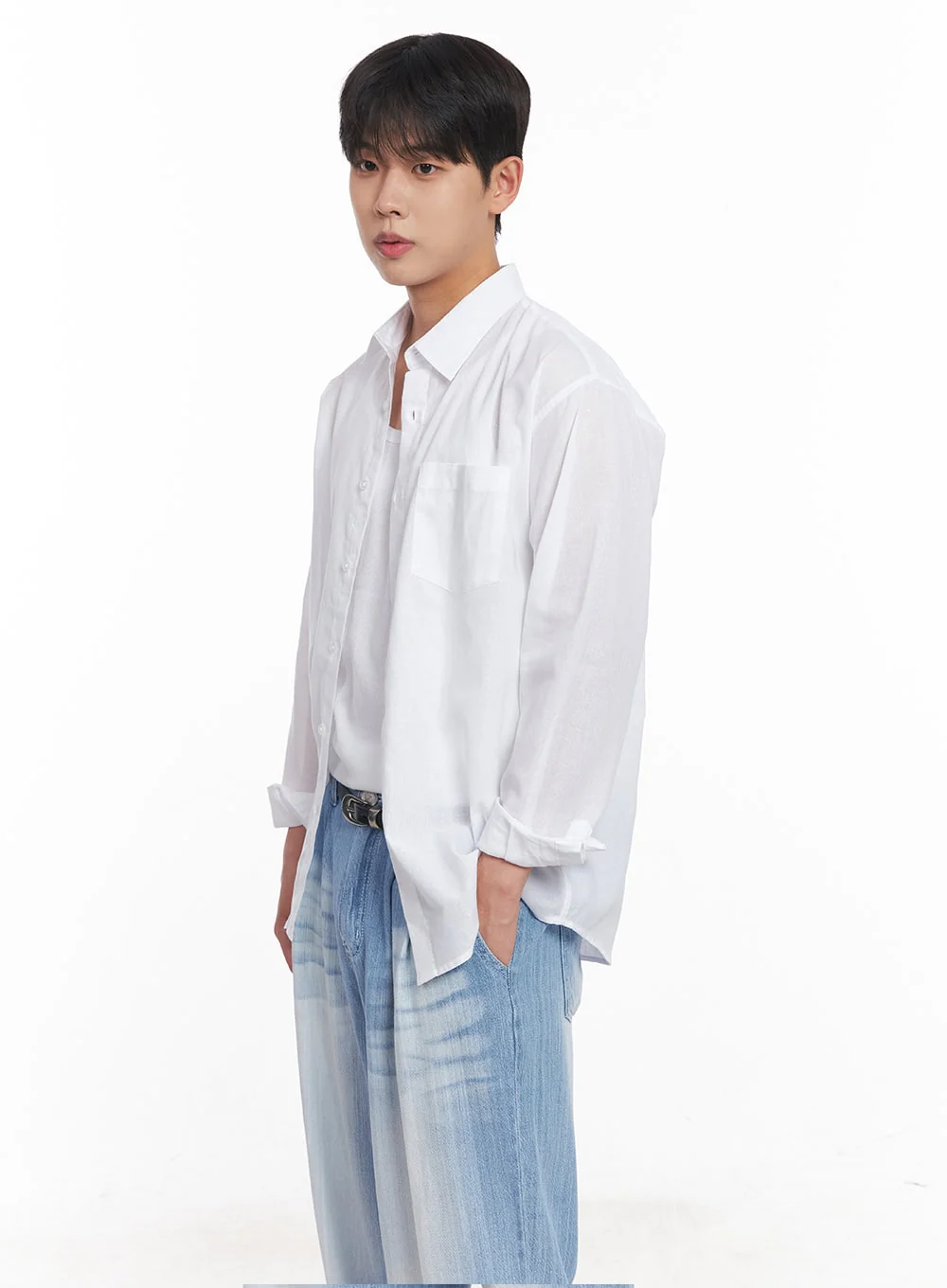 Men's Linen Collared Shirt IY522 - Image 4
