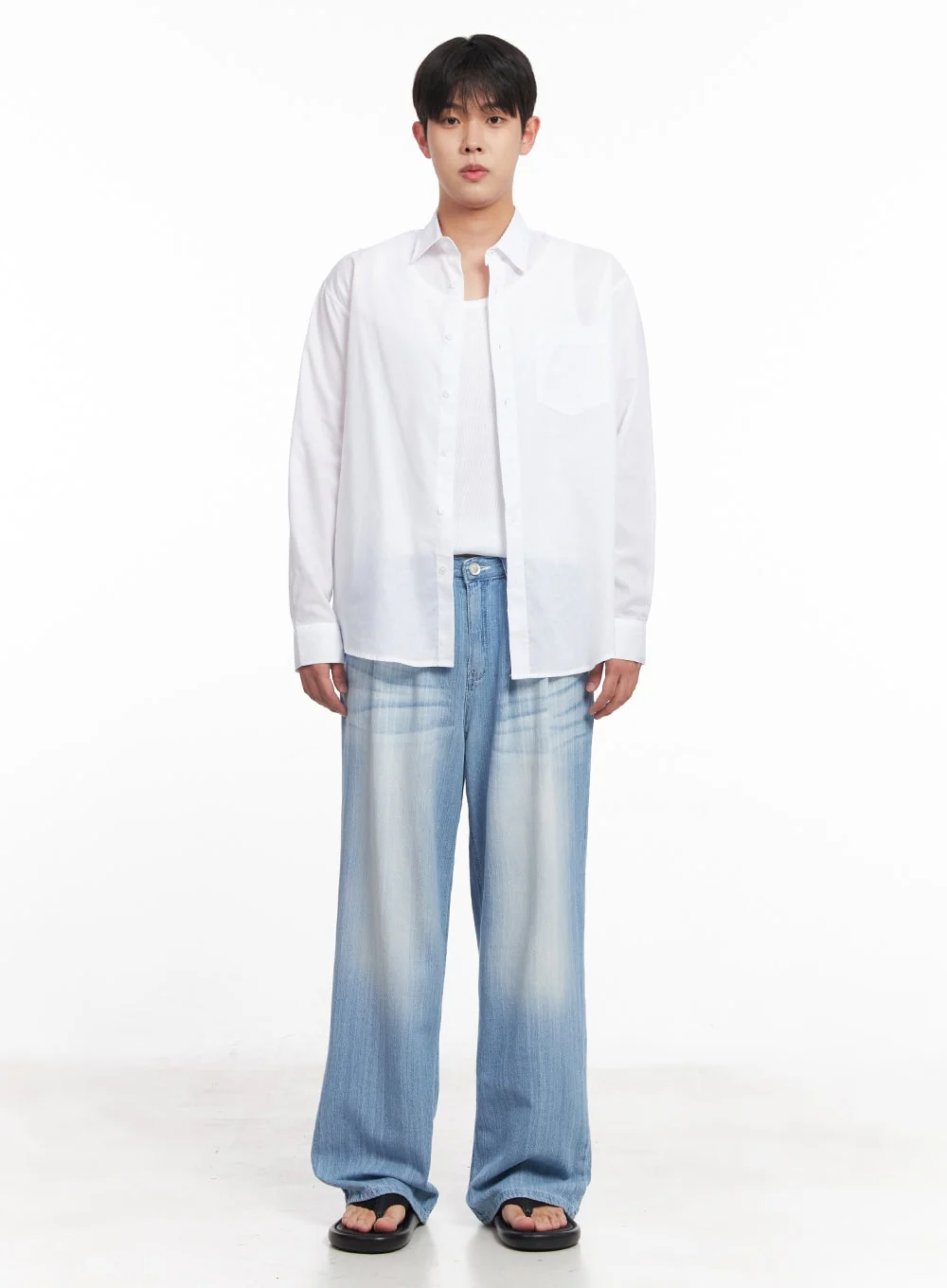 Men's Linen Collared Shirt IY522 - Image 9