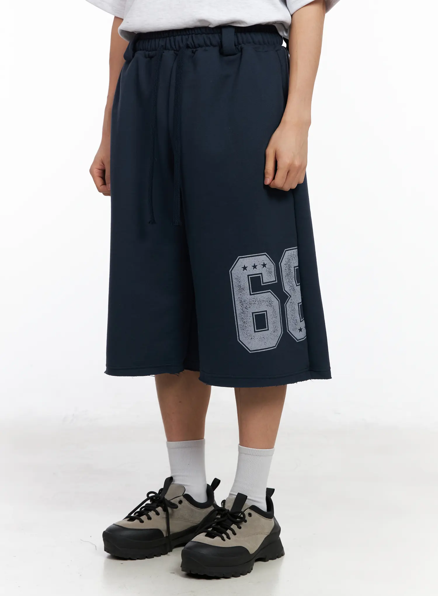 Men's Logo Print Bermuda Sweat Shorts IA502