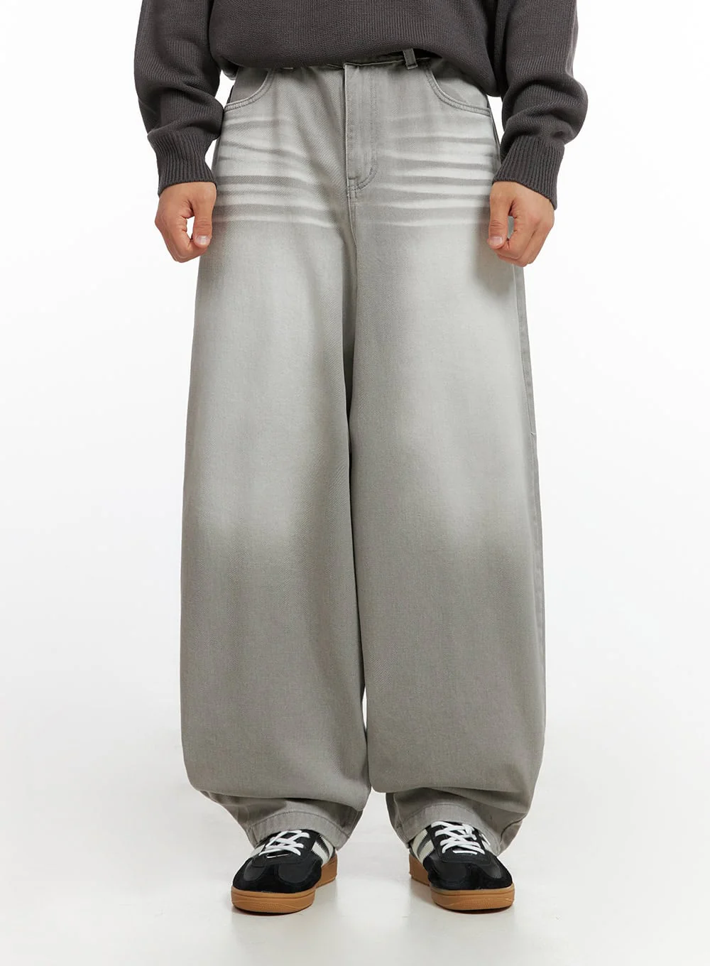 Men's Loose Fit Baggy Jeans (Gray) IG409 - Image 2