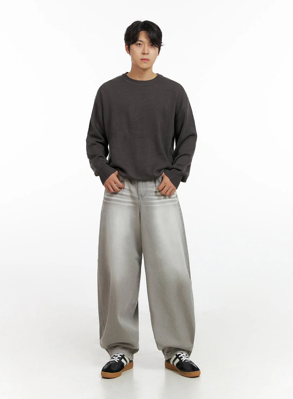 Men's Loose Fit Baggy Jeans (Gray) IG409 - Image 3
