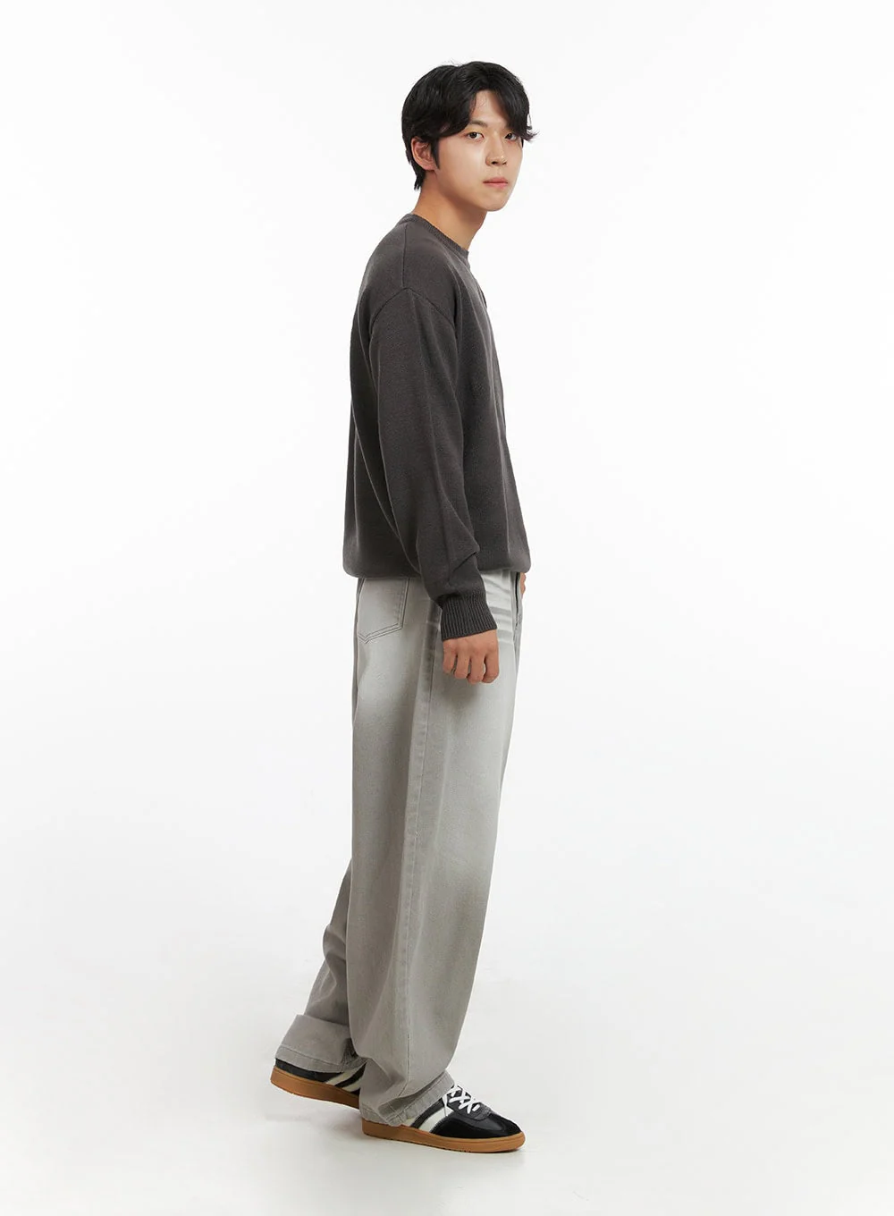 Men's Loose Fit Baggy Jeans (Gray) IG409 - Image 6