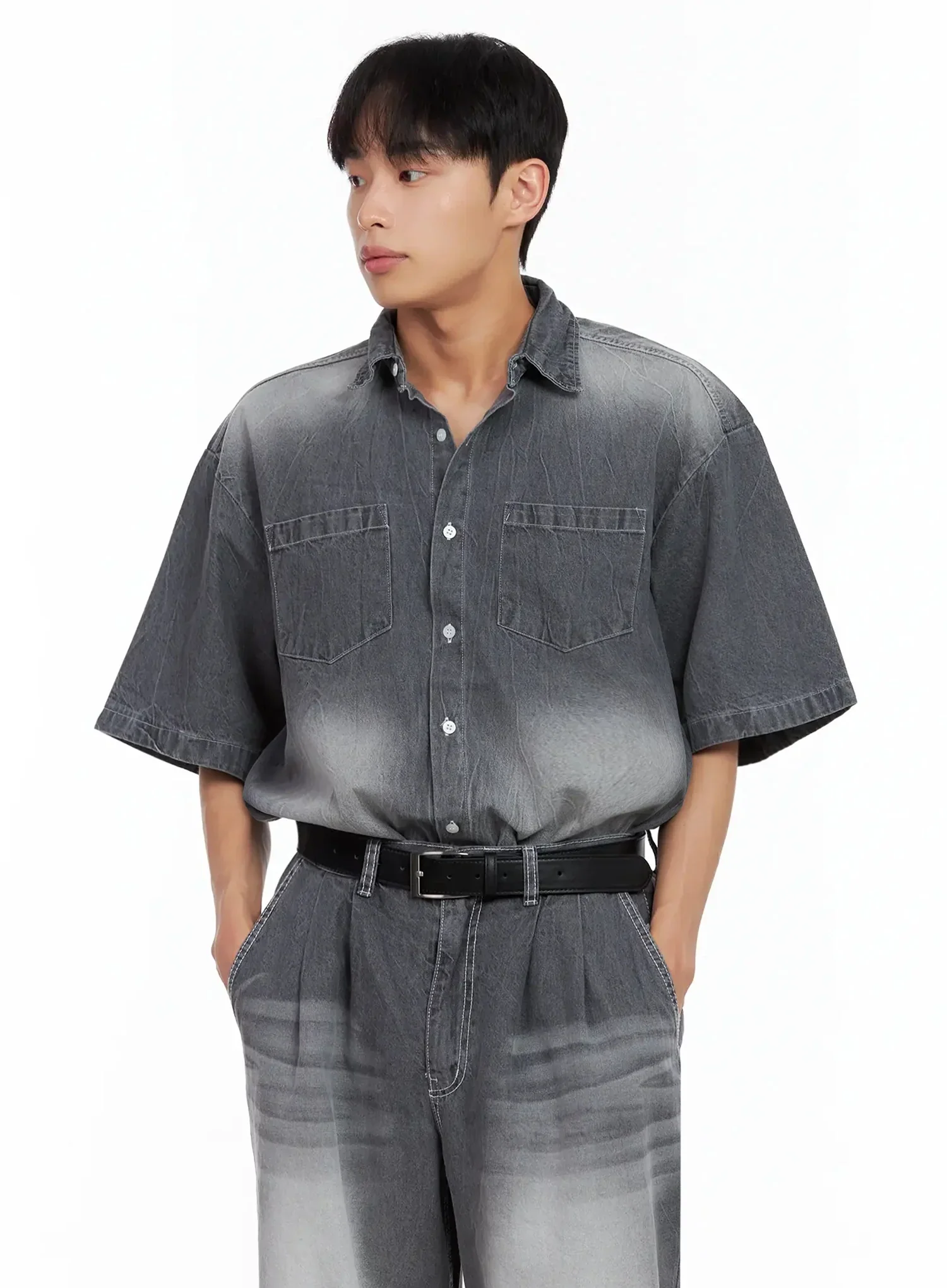 Men's Medium Square Buckle Belt IL516 - Image 6