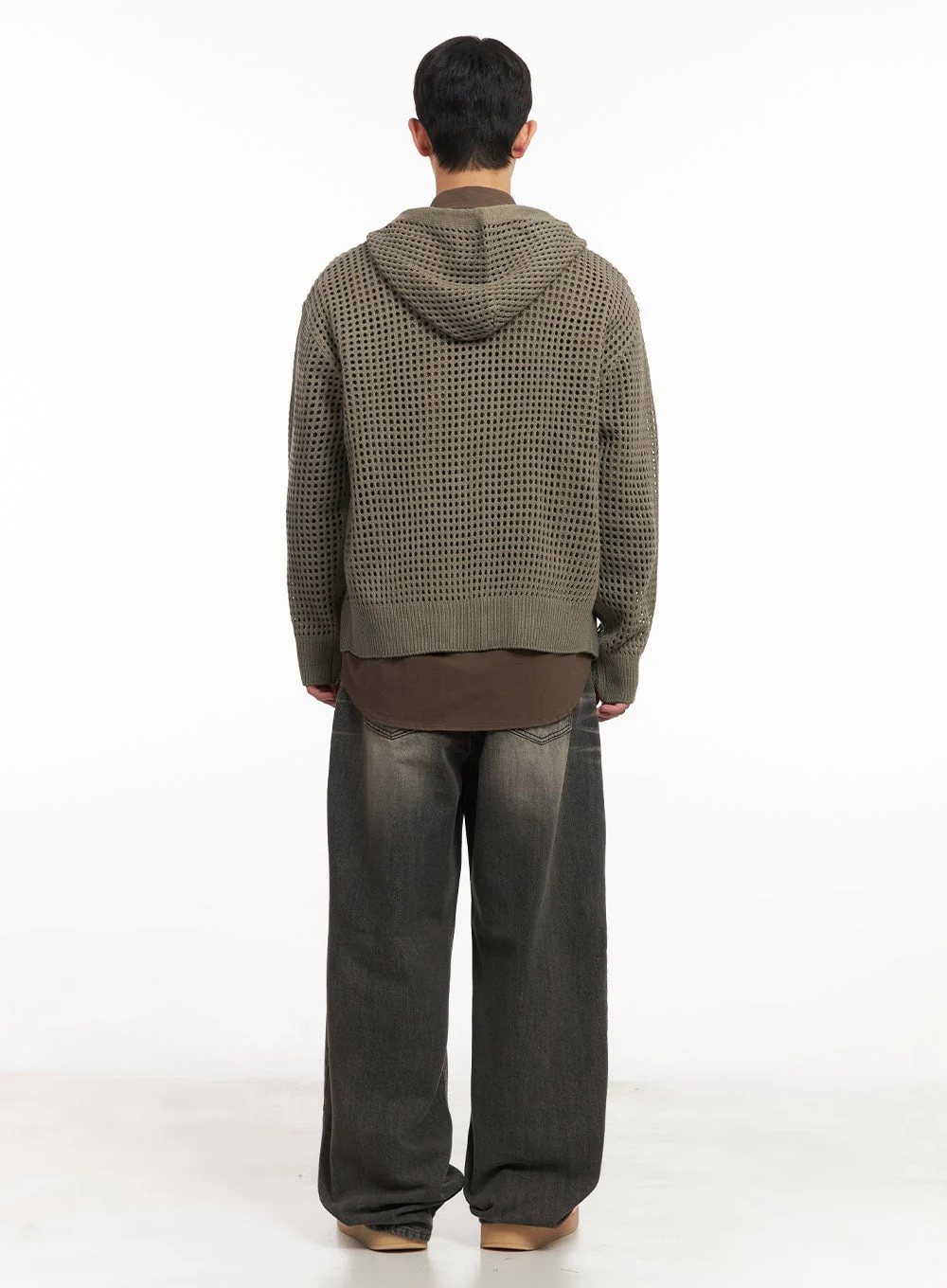 Men's Mesh Knit Hooded Zip-Up Jacket IM514 - Image 11