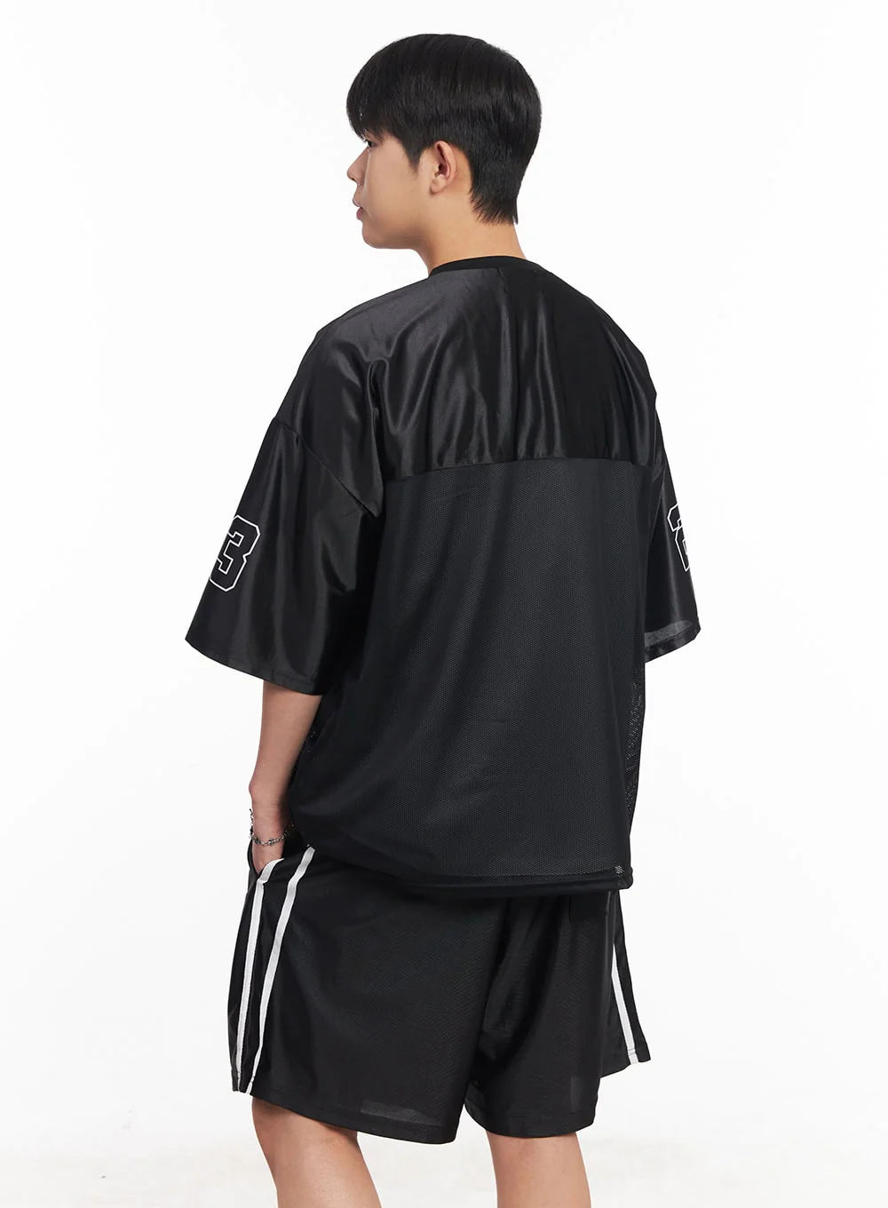 Men's Mesh V-Neck Jersey T-Shirt IA525 - Image 7