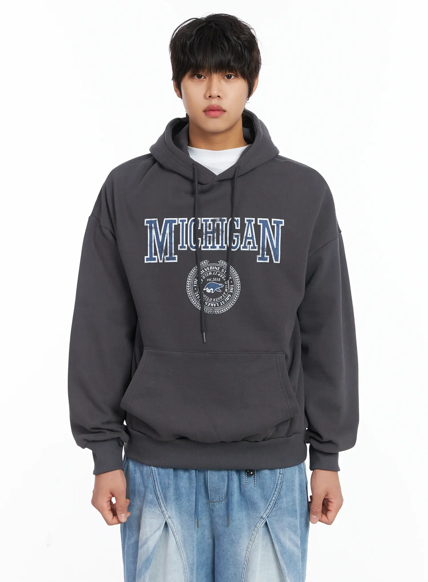 Men's Michigan Graphic Fleece Hoodie IJ512 - Image 12