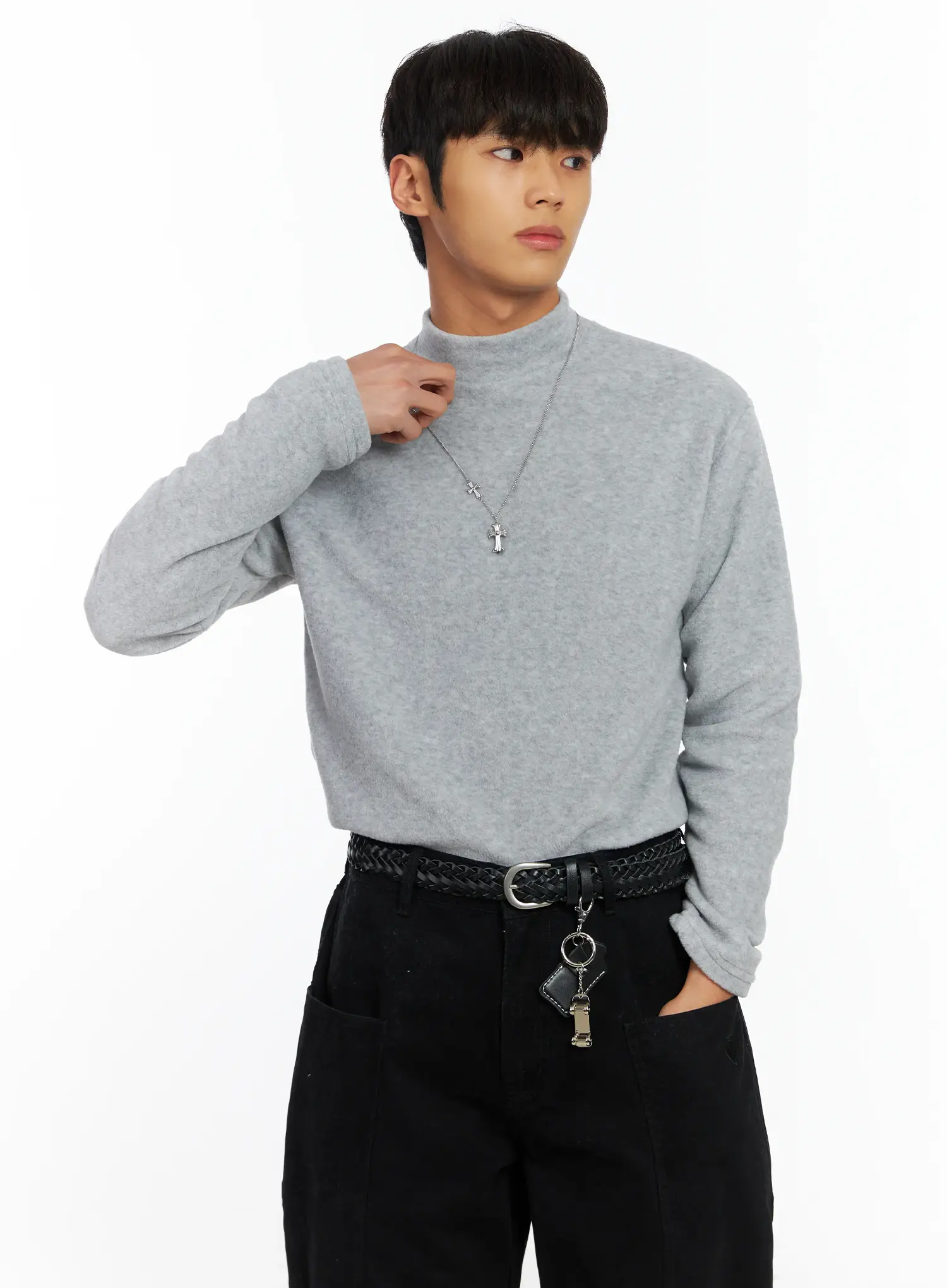 Men's Neutral Tone Mock Neck IF504 - Image 2