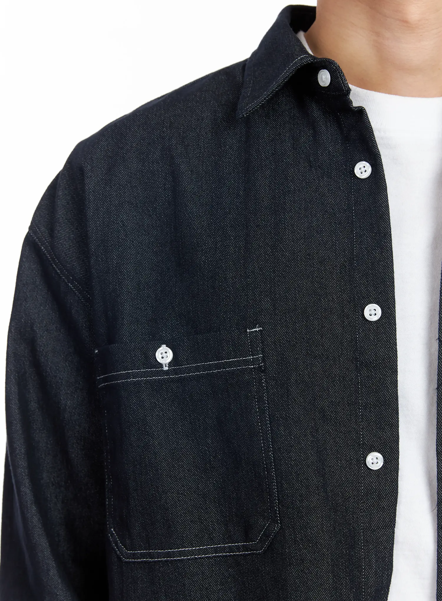 Men's Non-Fade Denim Shirt IF517 - Image 11