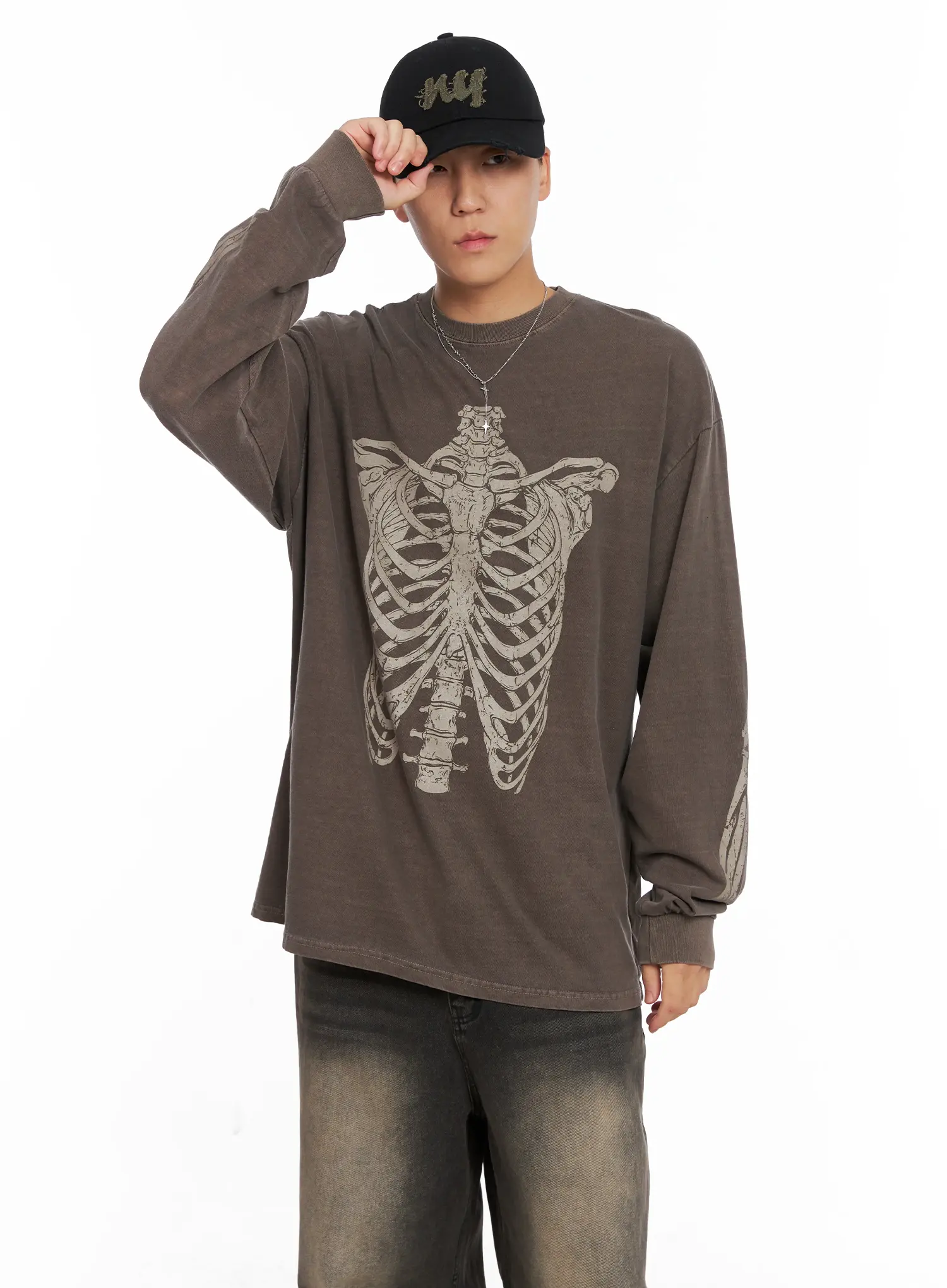 Men's  NY Distressed Cap IG529 - Image 2