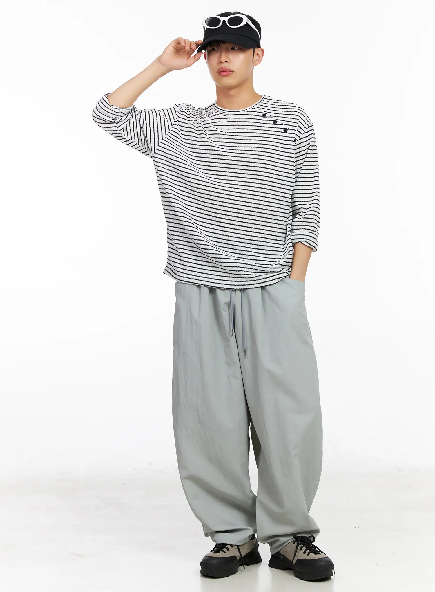 Men's Nylon Embroidered Logo Pocket Pants IA502 - Image 12