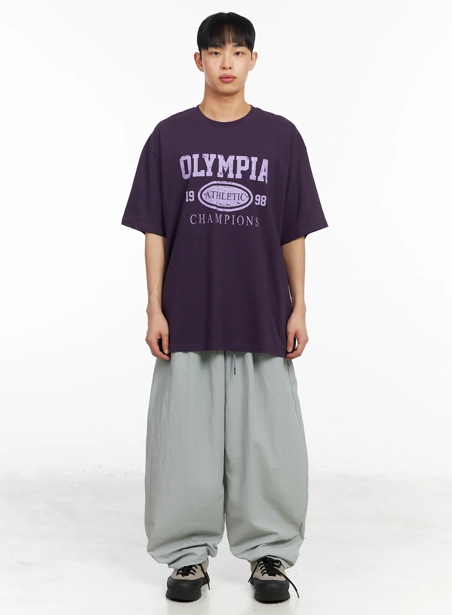 Men's Nylon Embroidered Logo Pocket Pants IA502 - Image 5