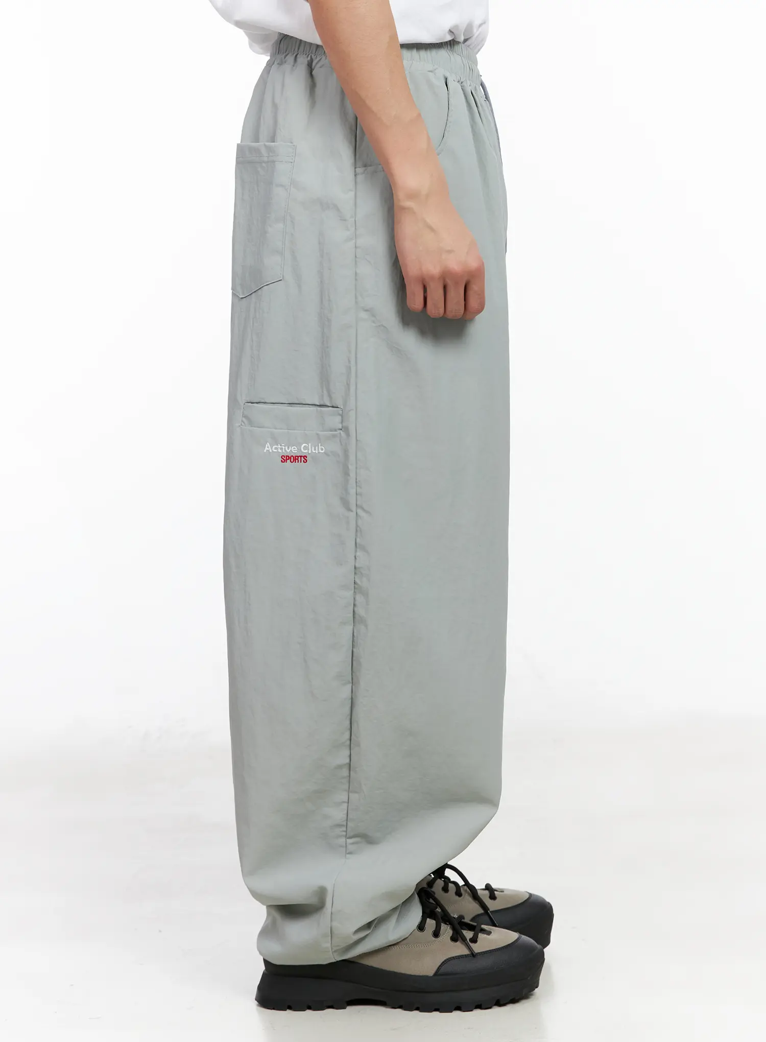Men's Nylon Embroidered Logo Pocket Pants IA502 - Image 8