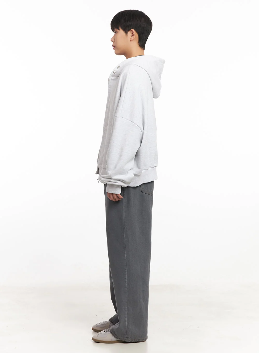 Men's Oversize Zip-Up Hooded Jacket IM527 - Image 10
