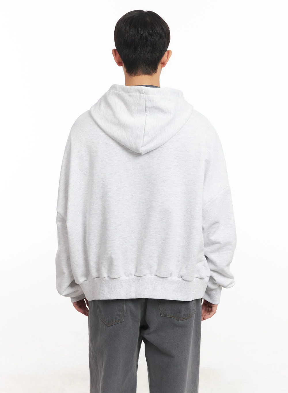 Men's Oversize Zip-Up Hooded Jacket IM527 - Image 7