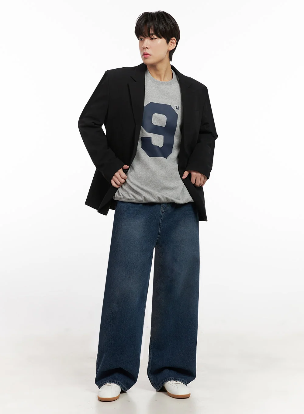 Men's Oversized 9 Graphic Crew Neck IJ517 - Image 8