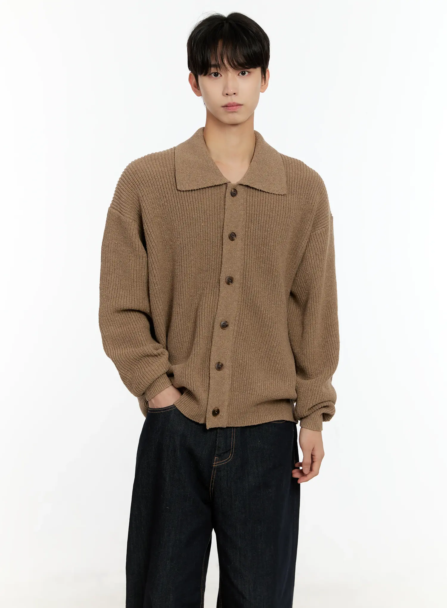 Men's Oversized Button-Up Cardigan IN503