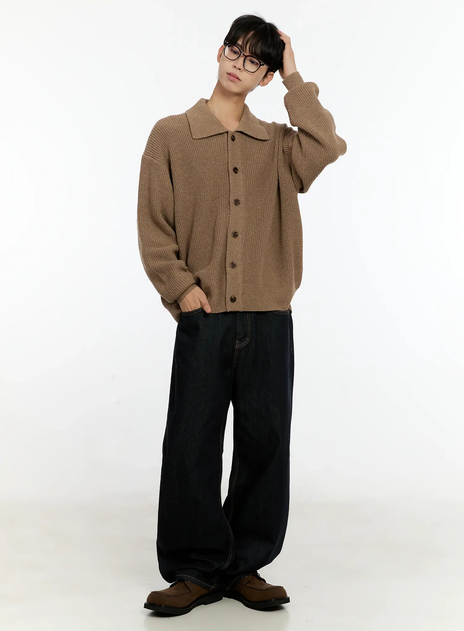 Men's Oversized Button-Up Cardigan IN503 - Image 2