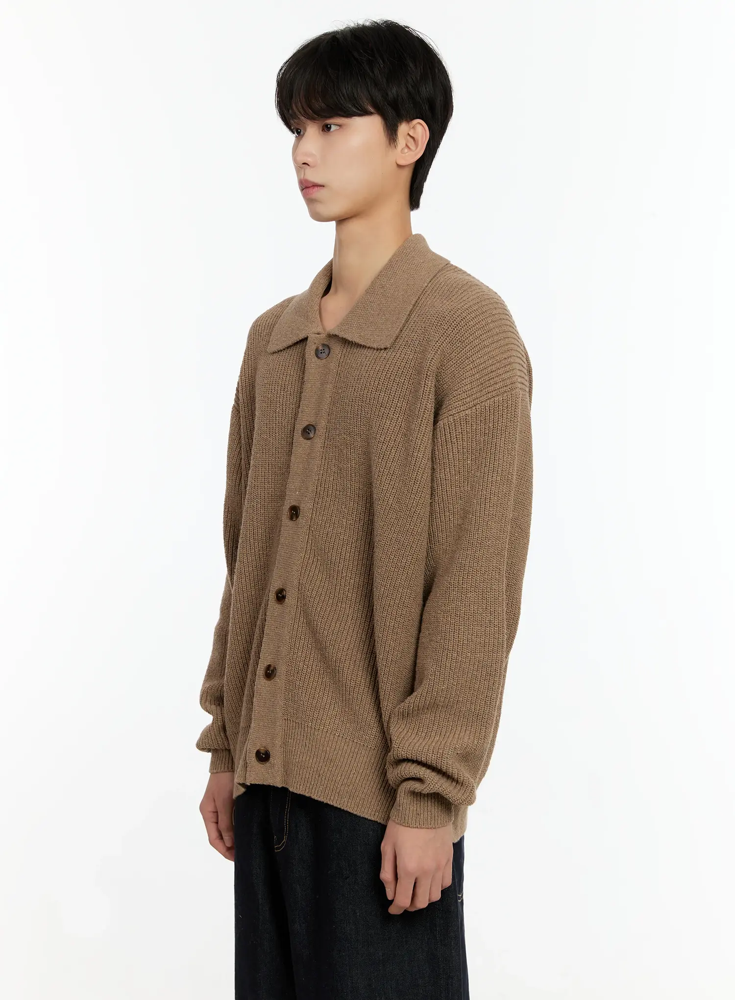 Men's Oversized Button-Up Cardigan IN503 - Image 4