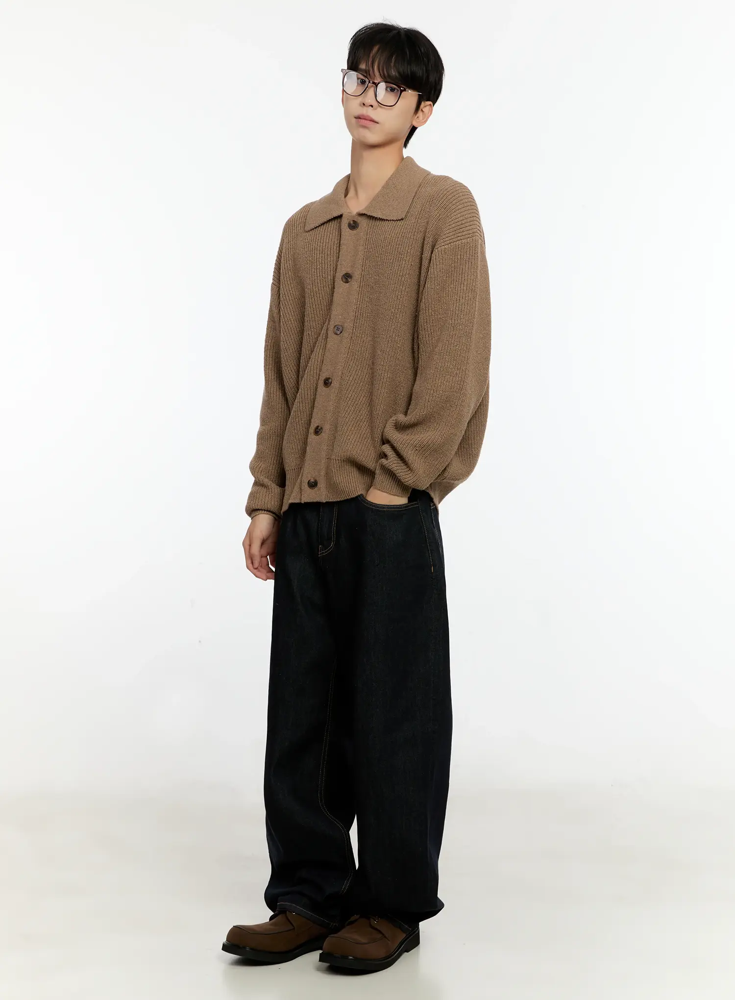 Men's Oversized Button-Up Cardigan IN503 - Image 6