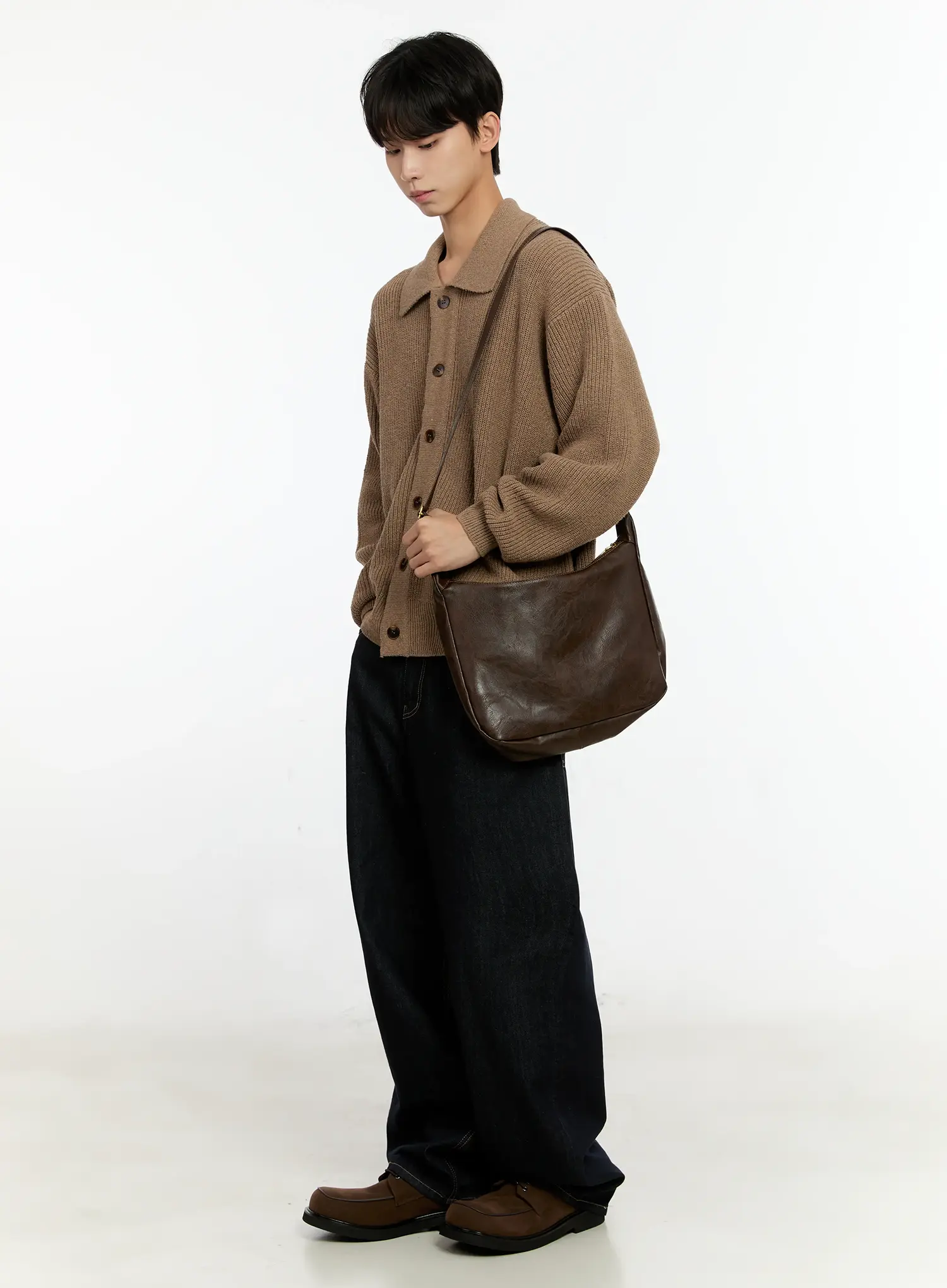 Men's Oversized Button-Up Cardigan IN503 - Image 7
