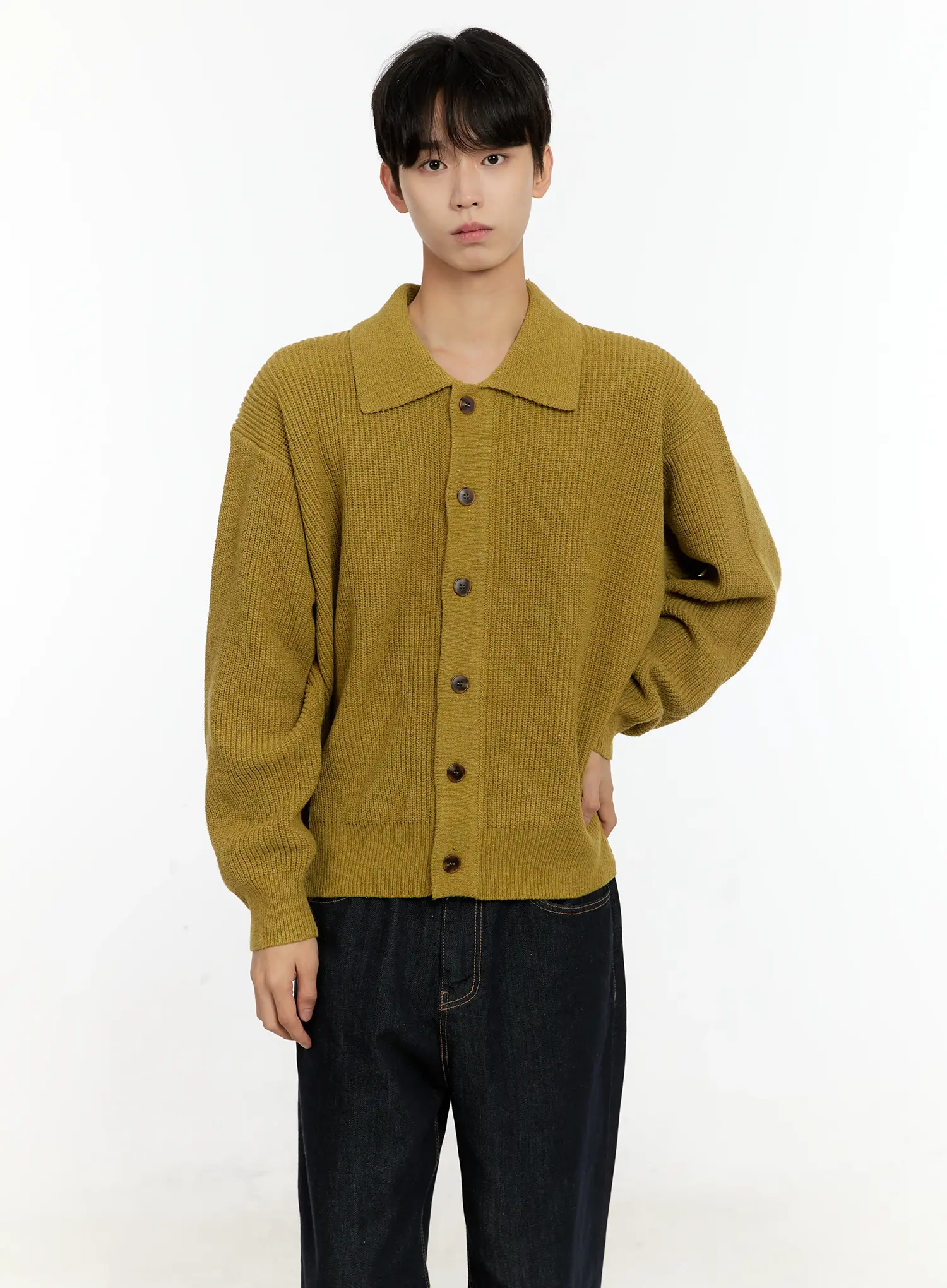 Men's Oversized Button-Up Cardigan IN503 - Image 9