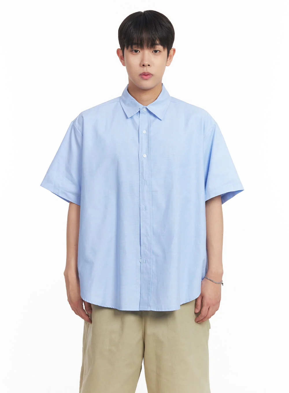 Men's Oversized Collared Short Sleeve Shirt IA529 - Image 13