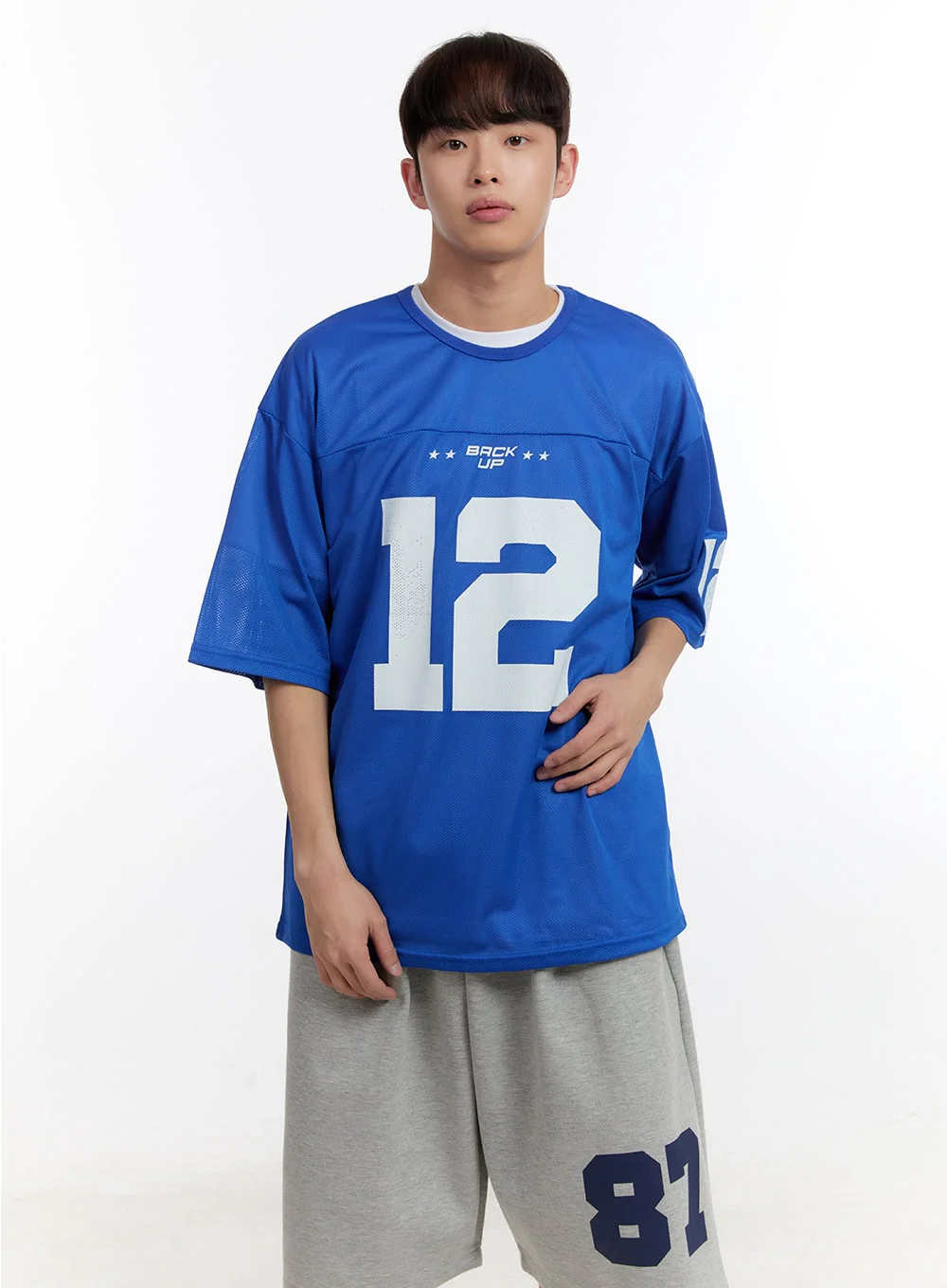 Men's Oversized Graphic Mesh T-Shirt IA504 - Image 5