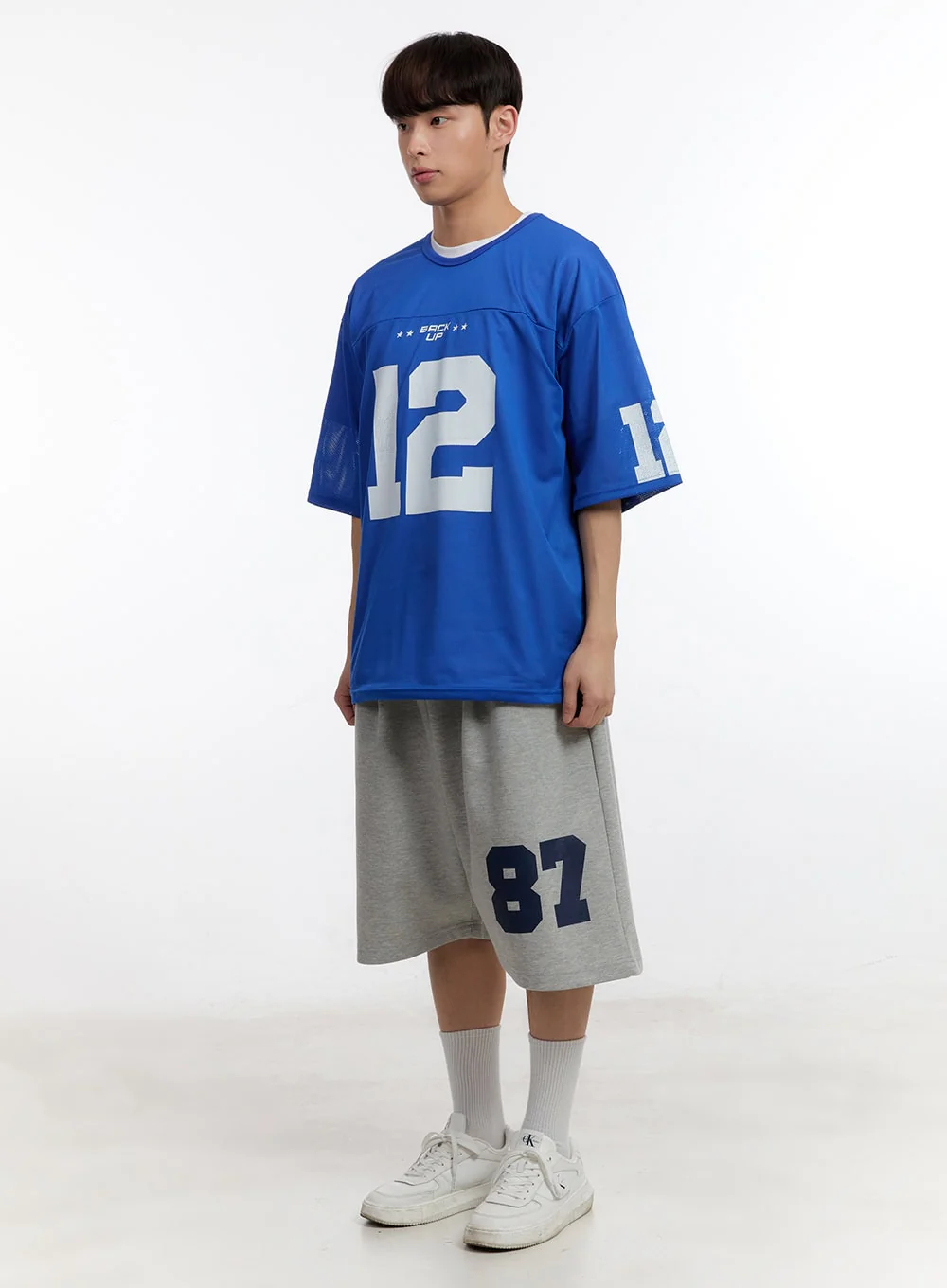 Men's Oversized Graphic Mesh T-Shirt IA504 - Image 9