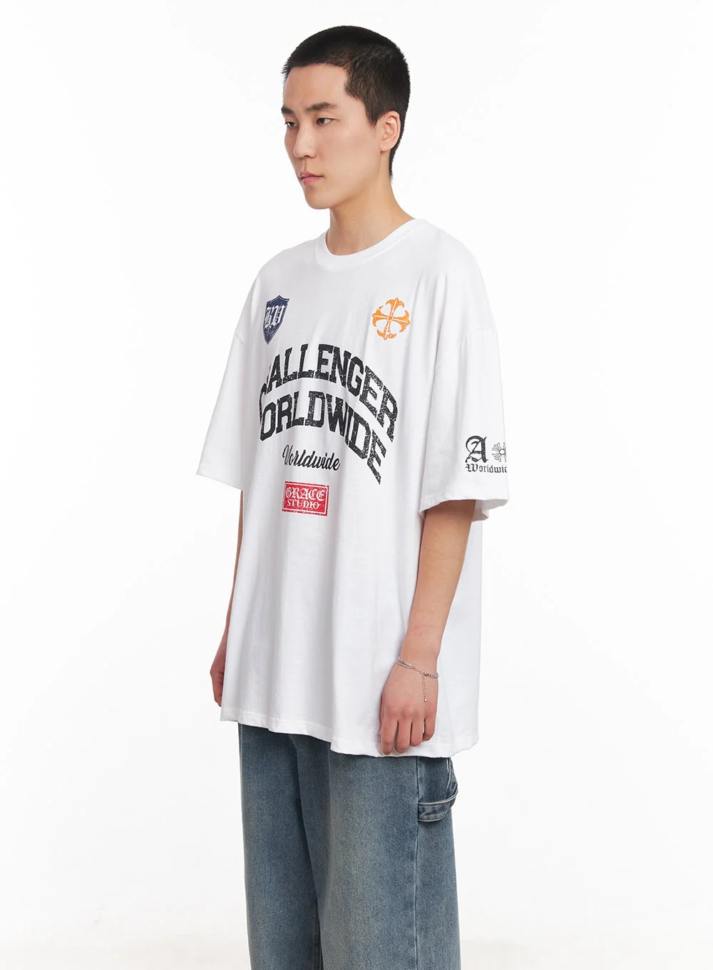 Men's Oversized Graphic T-Shirt IY505 - Image 4