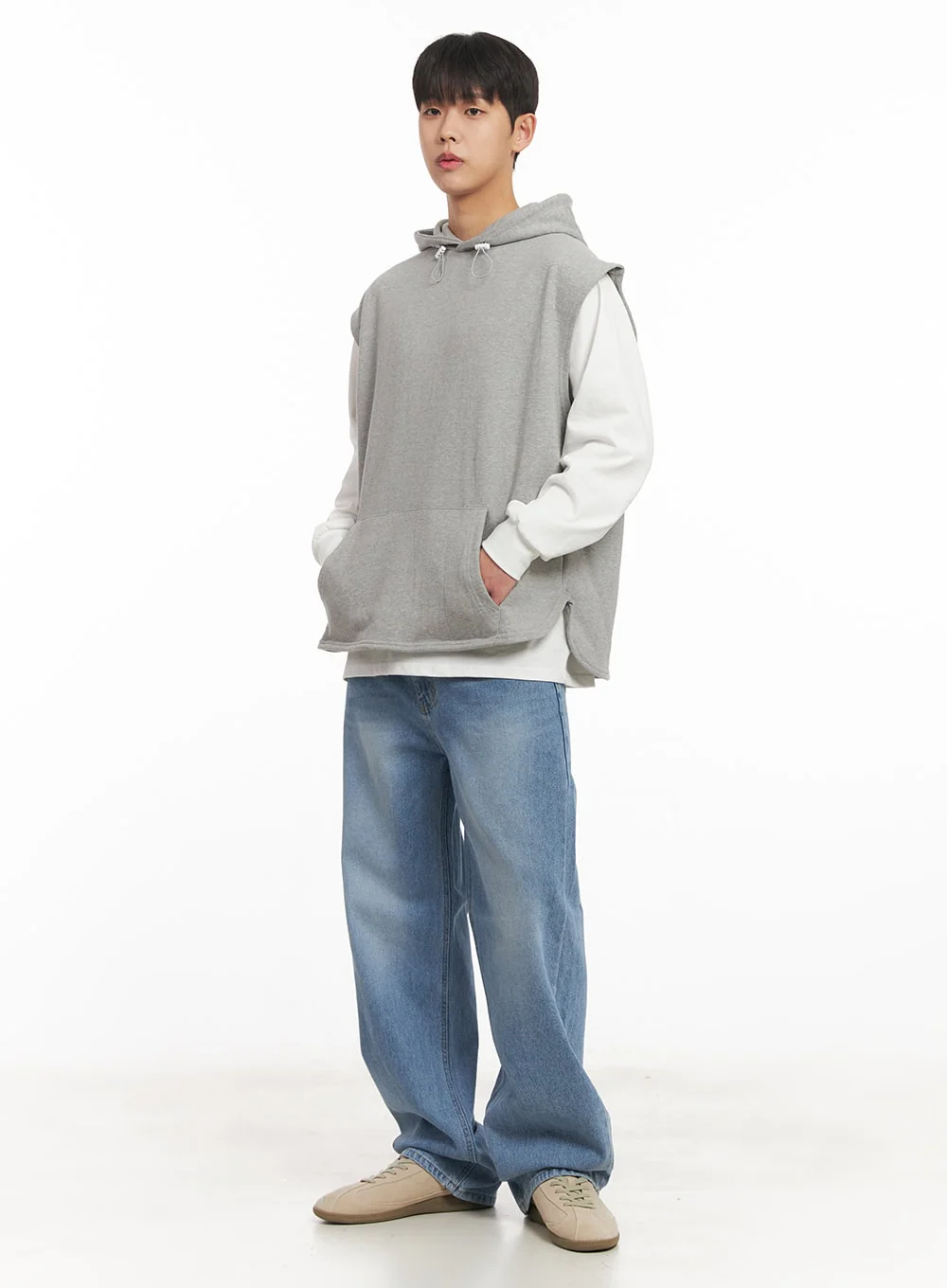 Men's Oversized Hooded Vest IM517 - Image 11