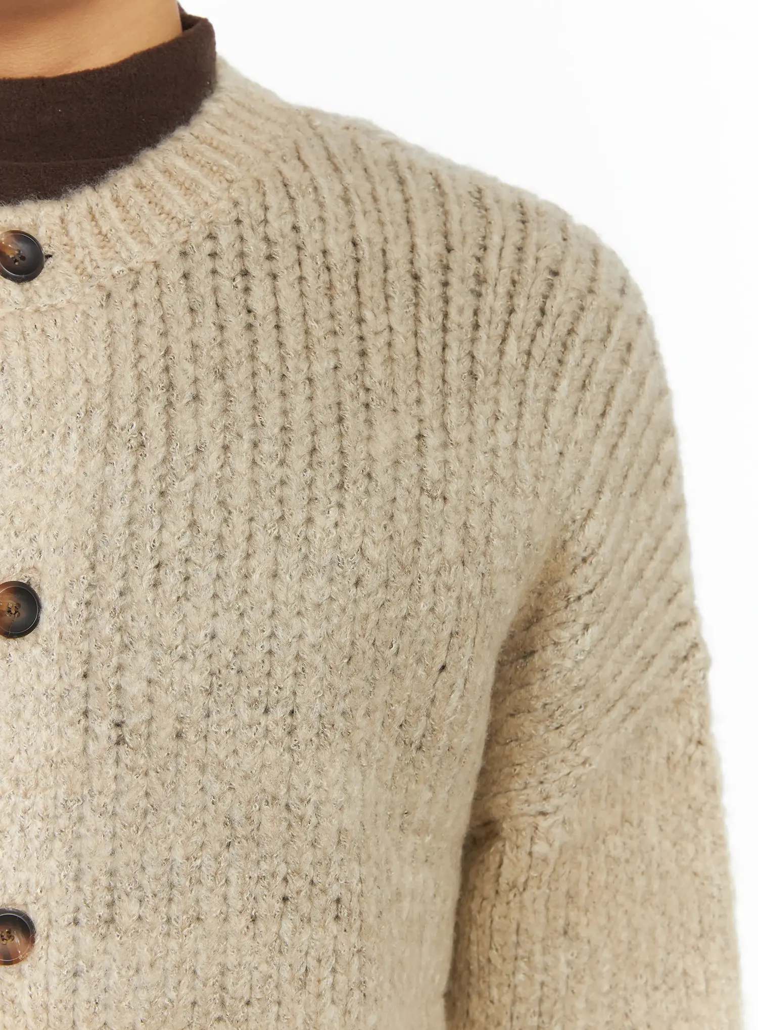 Men's Oversized Knit Cardigan IF503 - Image 8