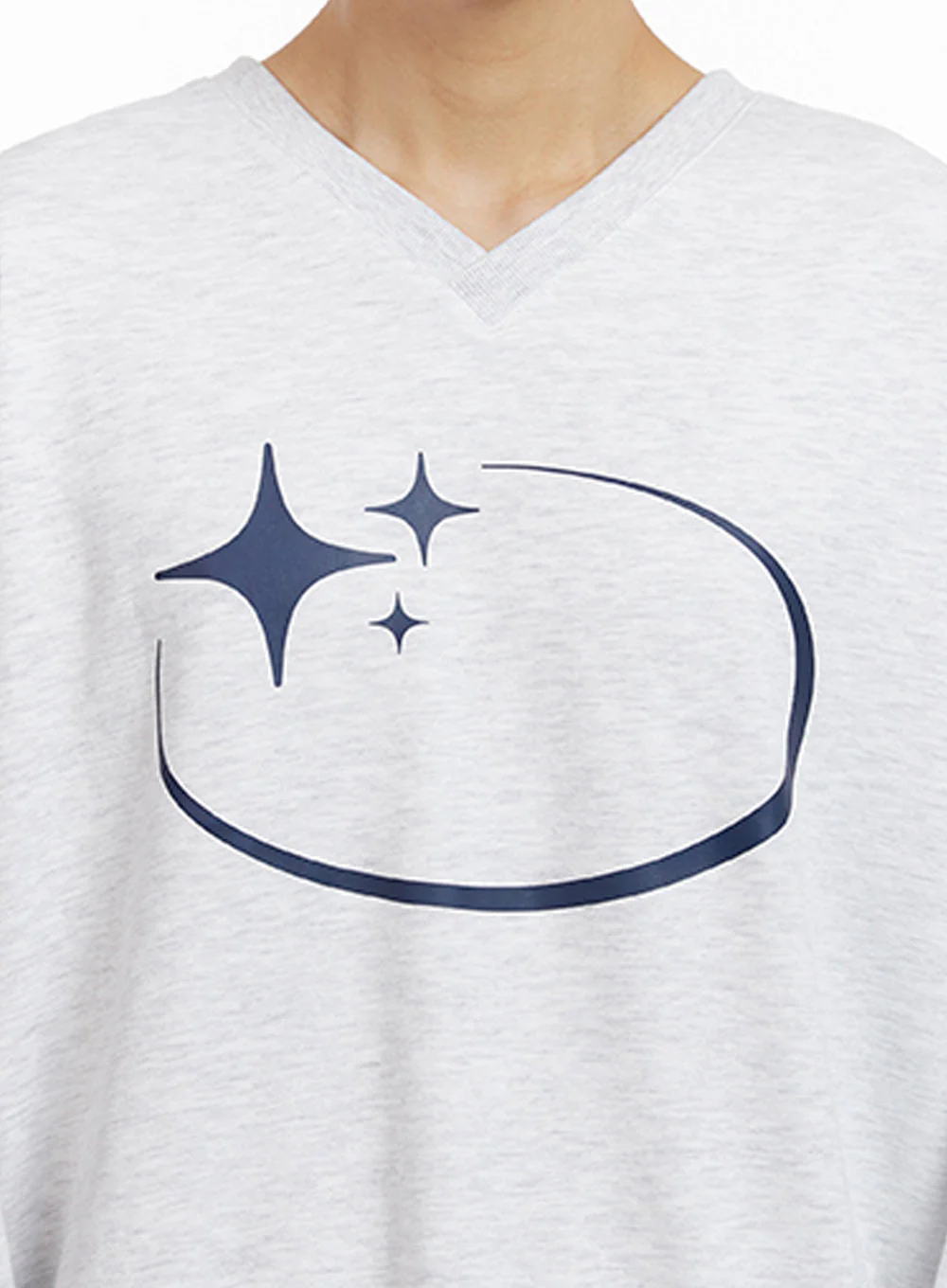 Men's Oversized Star Graphic Sweatshirt IJ517 - Image 3